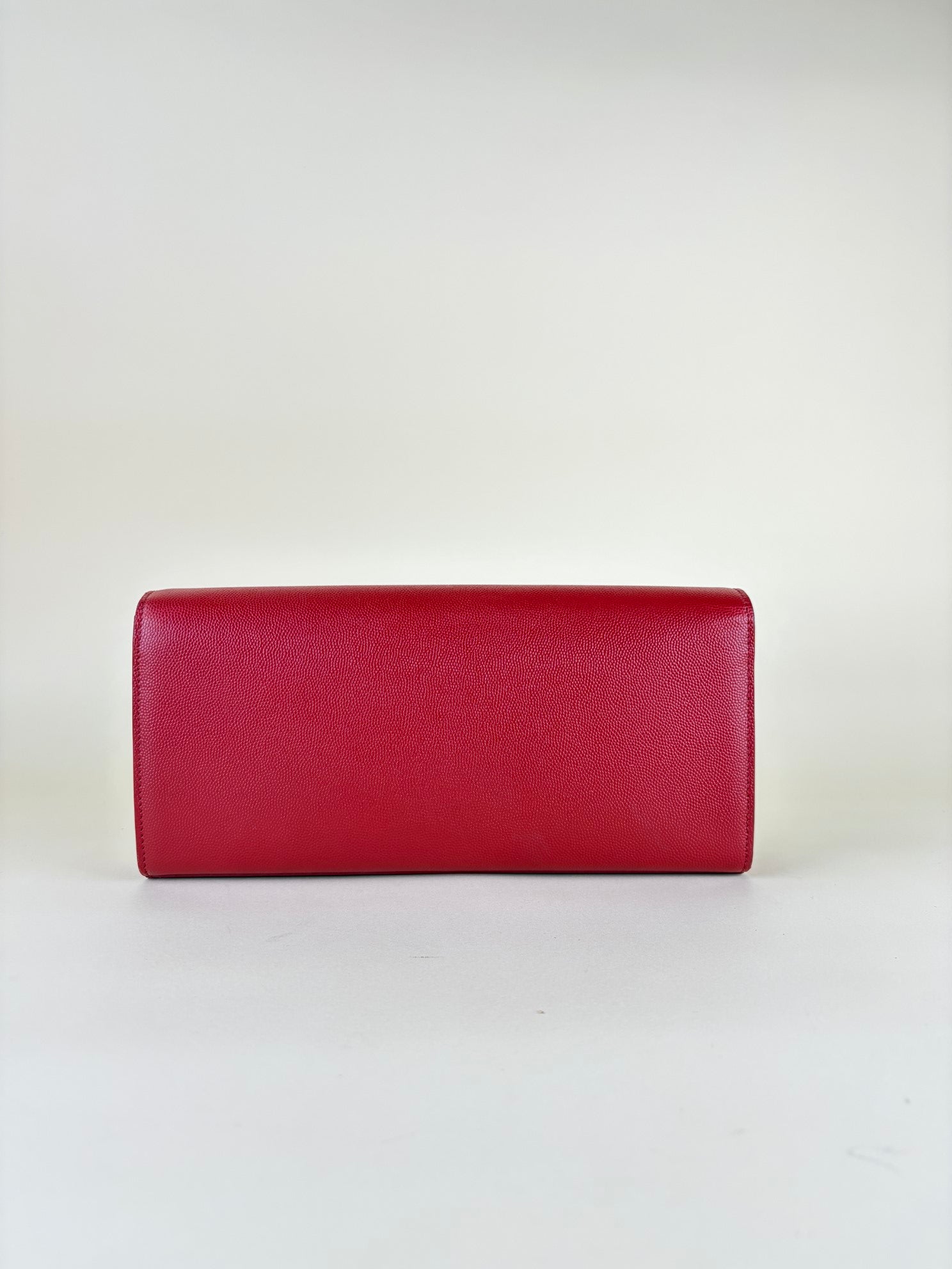 YSL Red Classic Monogram Cassandre Flap Clutch