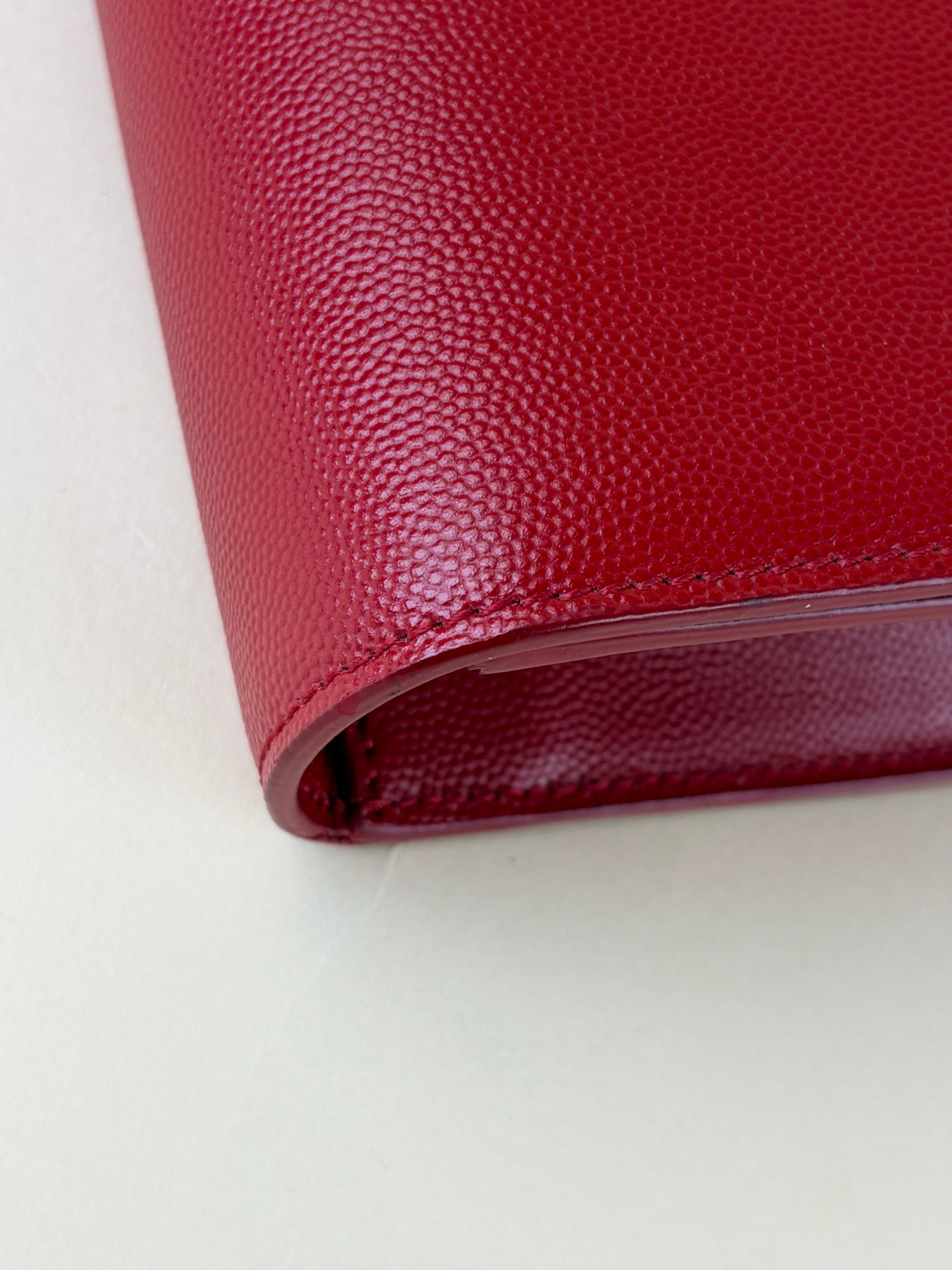 YSL Red Classic Monogram Cassandre Flap Clutch