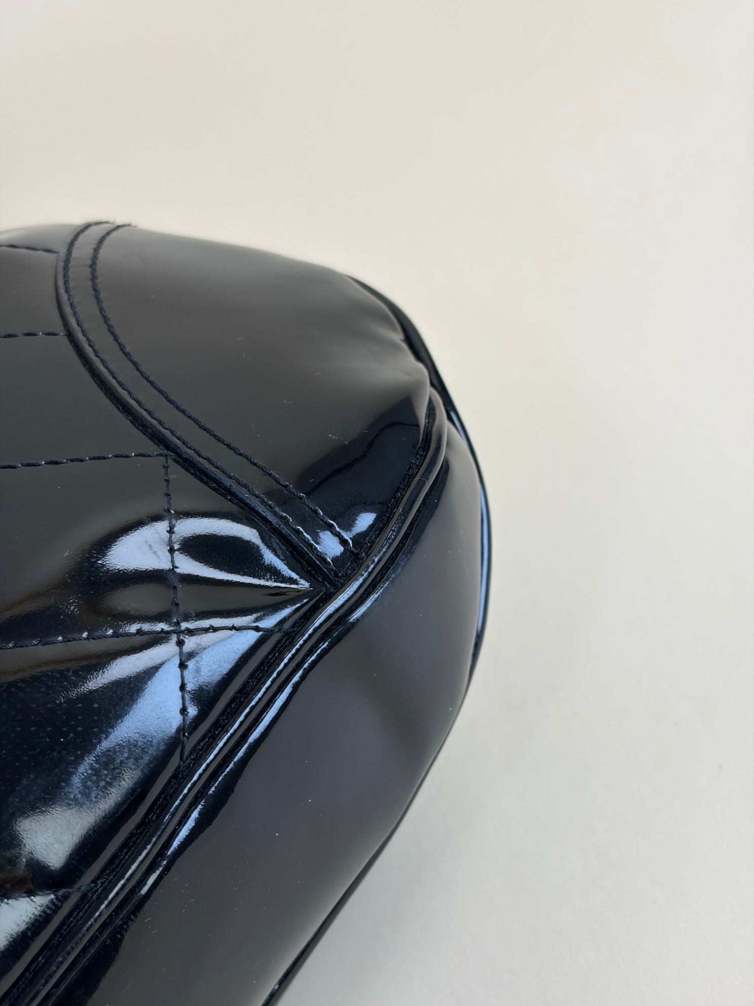 Burberry black quilted patent Brooke hobo bag