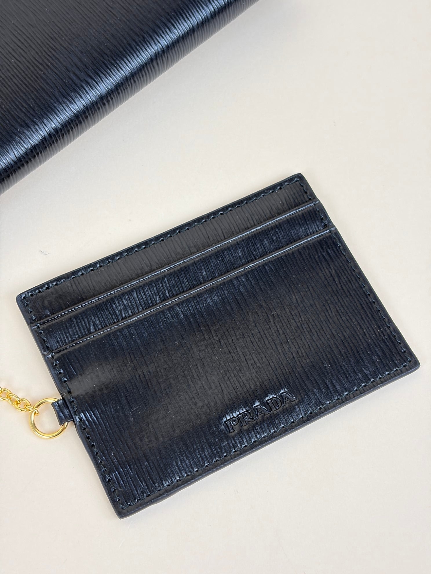 Prada black vitello move leather continental wallet
