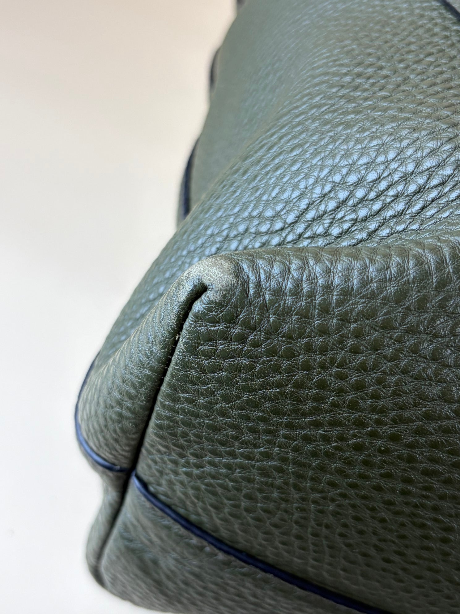 Prada Dark Green Vitello Daino Shopping Tote Bag