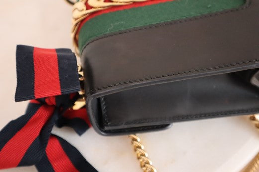 Gucci Black Sylvie Chain Mini Crossbody Bag-handbag-Gucci-The Closet Egypt