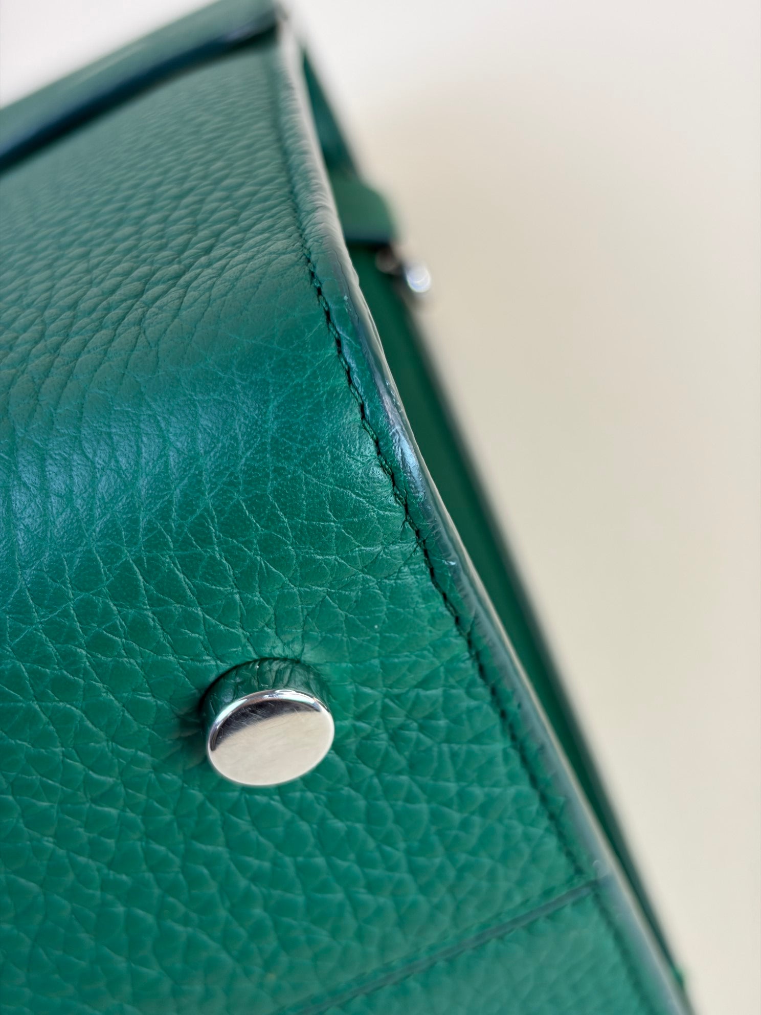 Christian Dior Green Diorever Medium Top Handle Bag with Strap