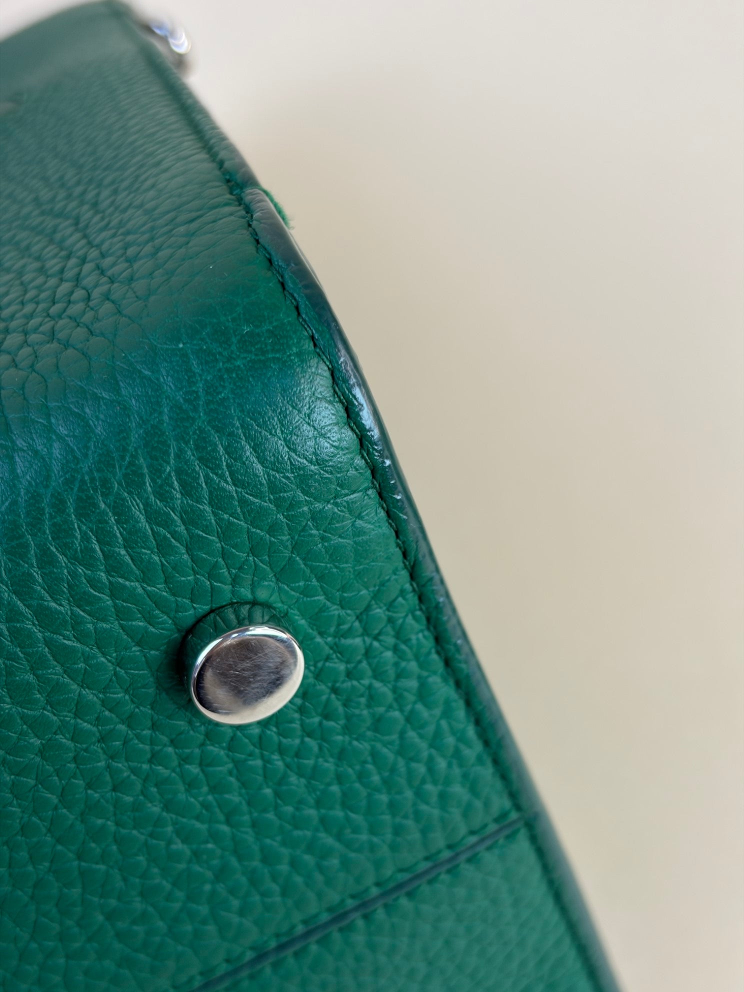 Christian Dior Green Diorever Medium Top Handle Bag with Strap