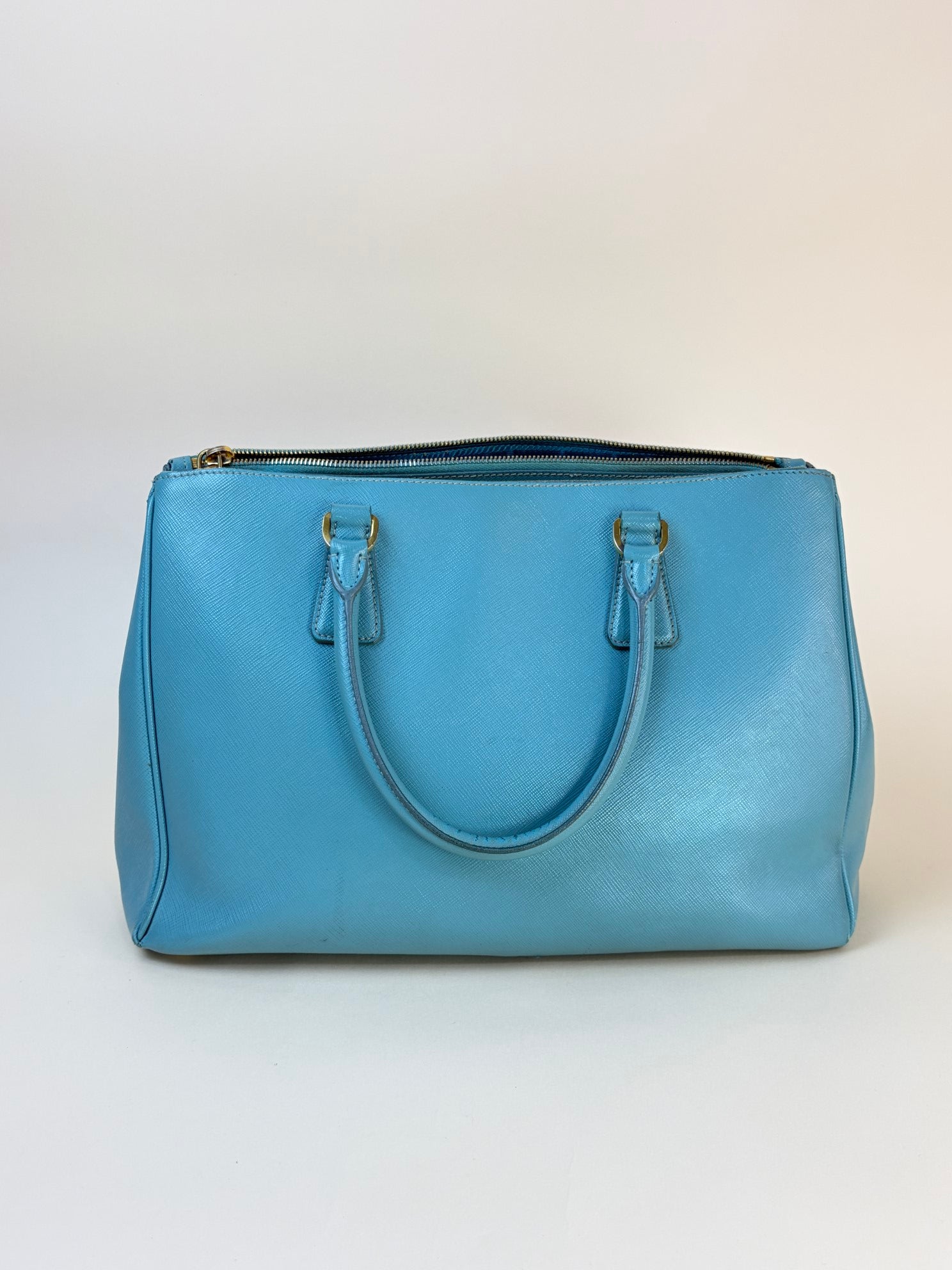 Prada Light Green Double Zipper Bag with Strap