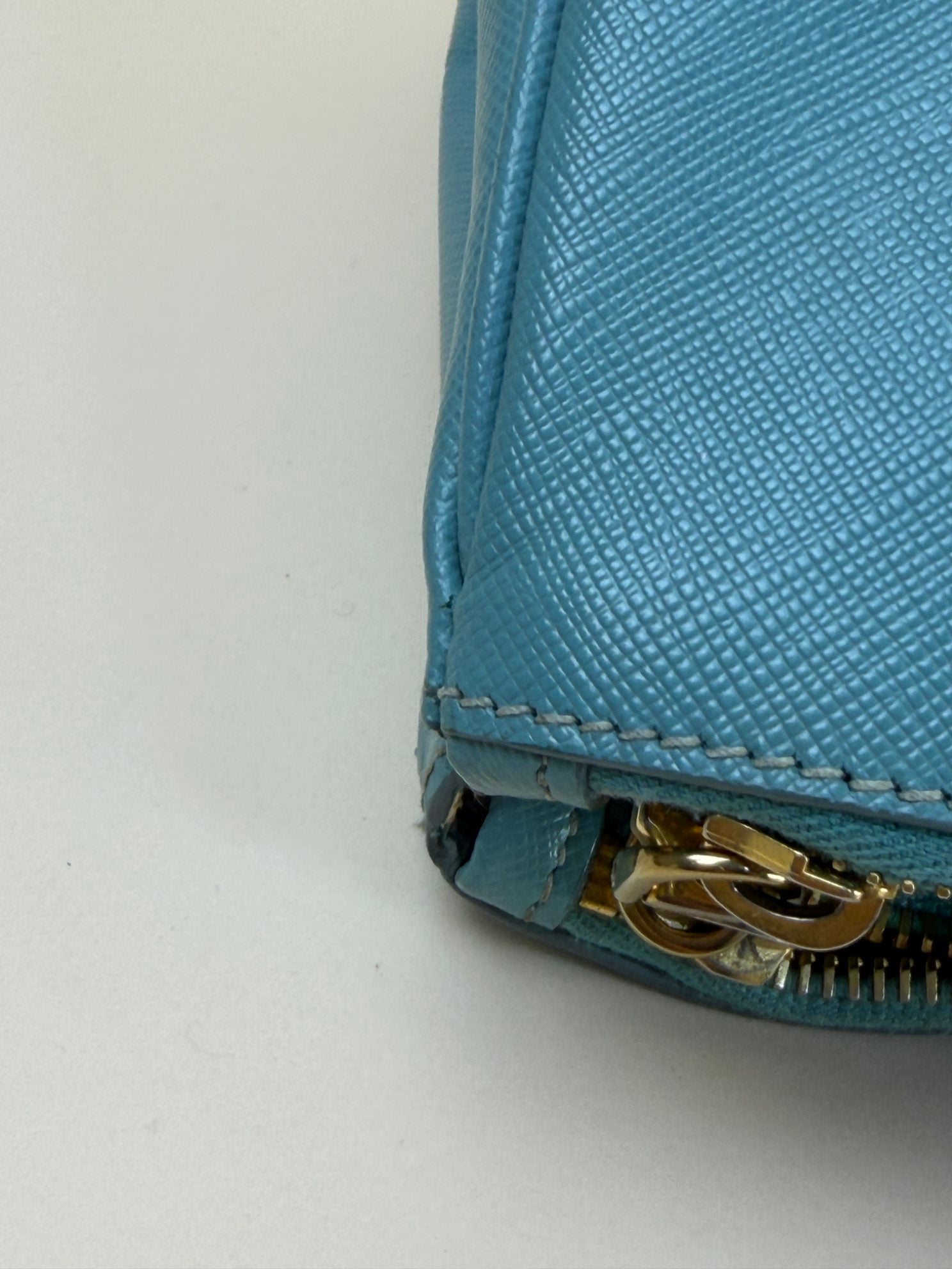 Prada Light Green Double Zipper Bag with Strap