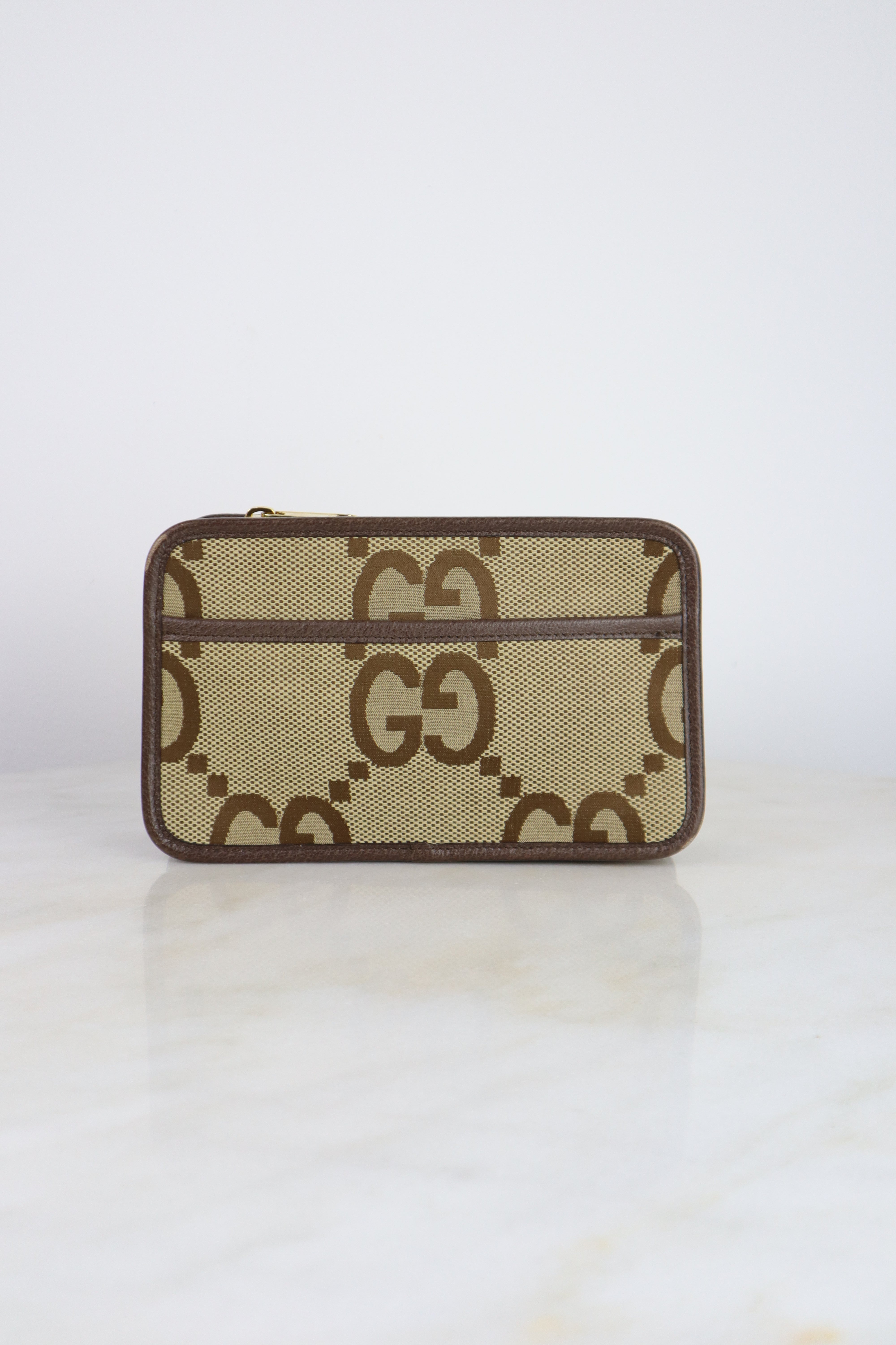 Gucci Ebony Jumbo GG Cross Zip Camera Bag