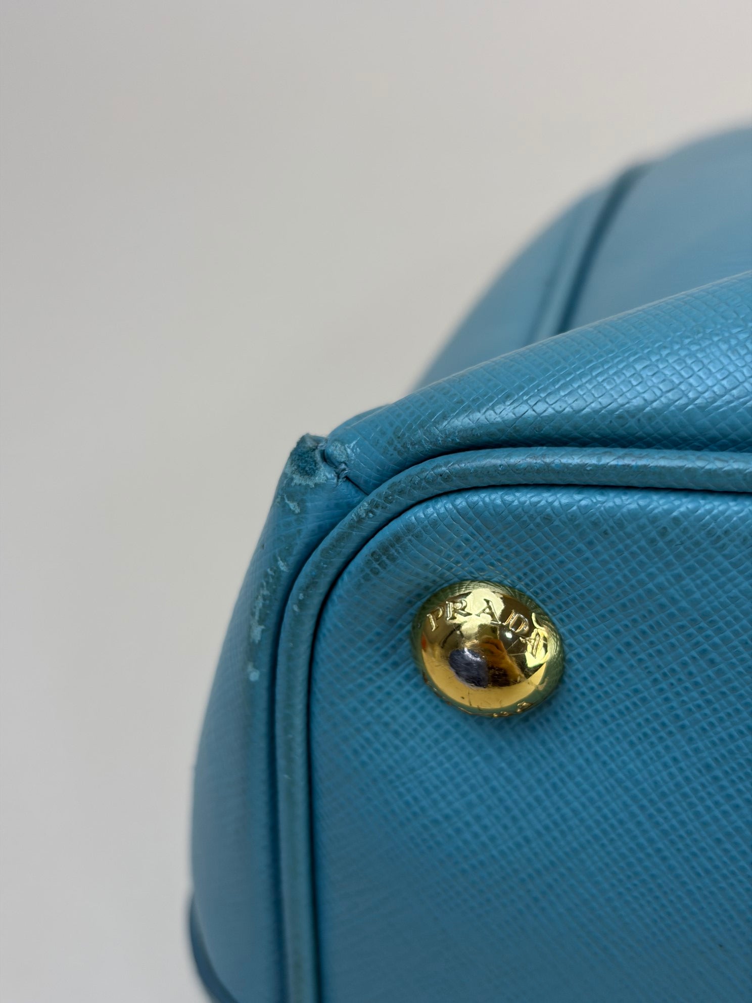 Prada Light Green Double Zipper Bag with Strap