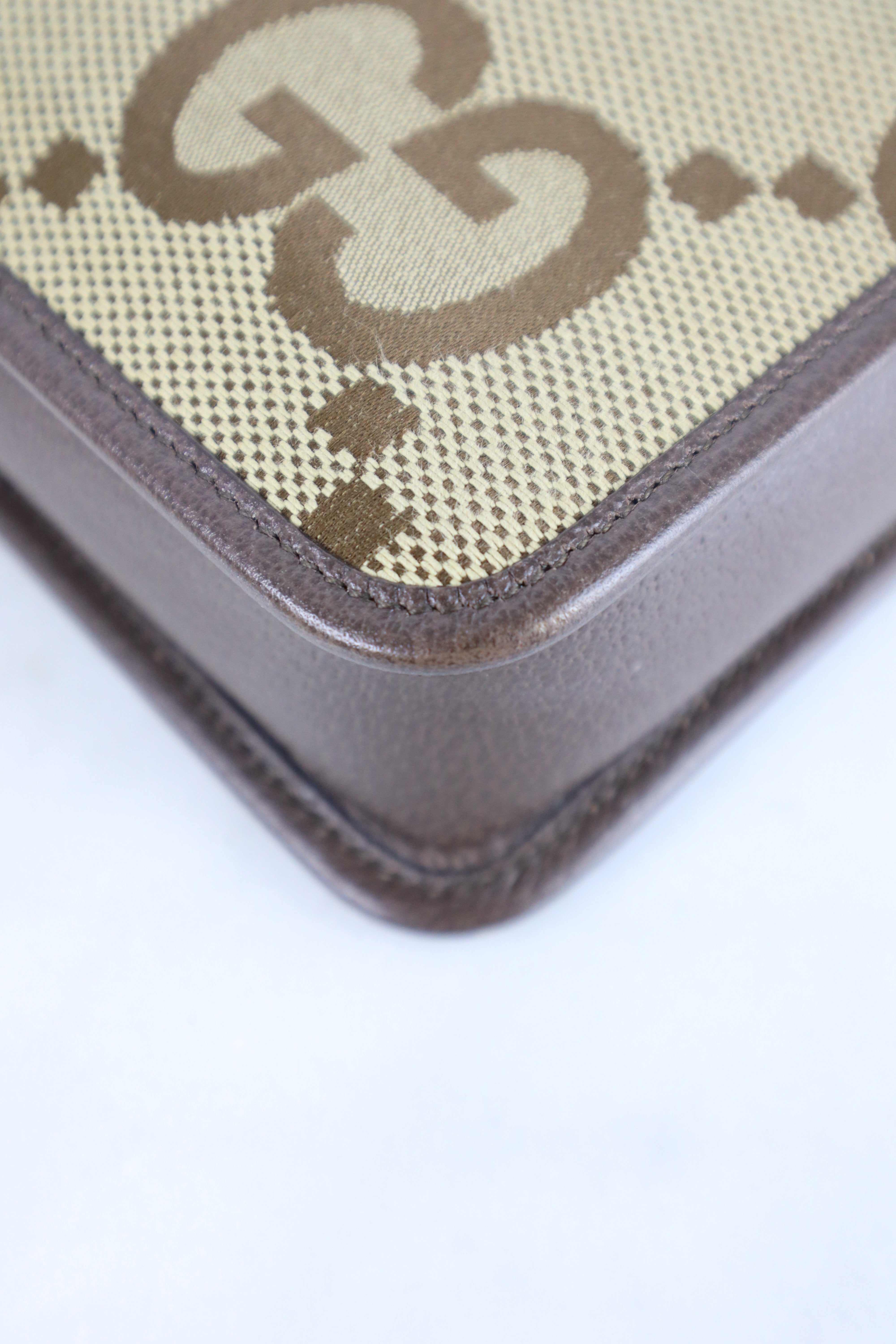 Gucci Ebony Jumbo GG Cross Zip Camera Bag