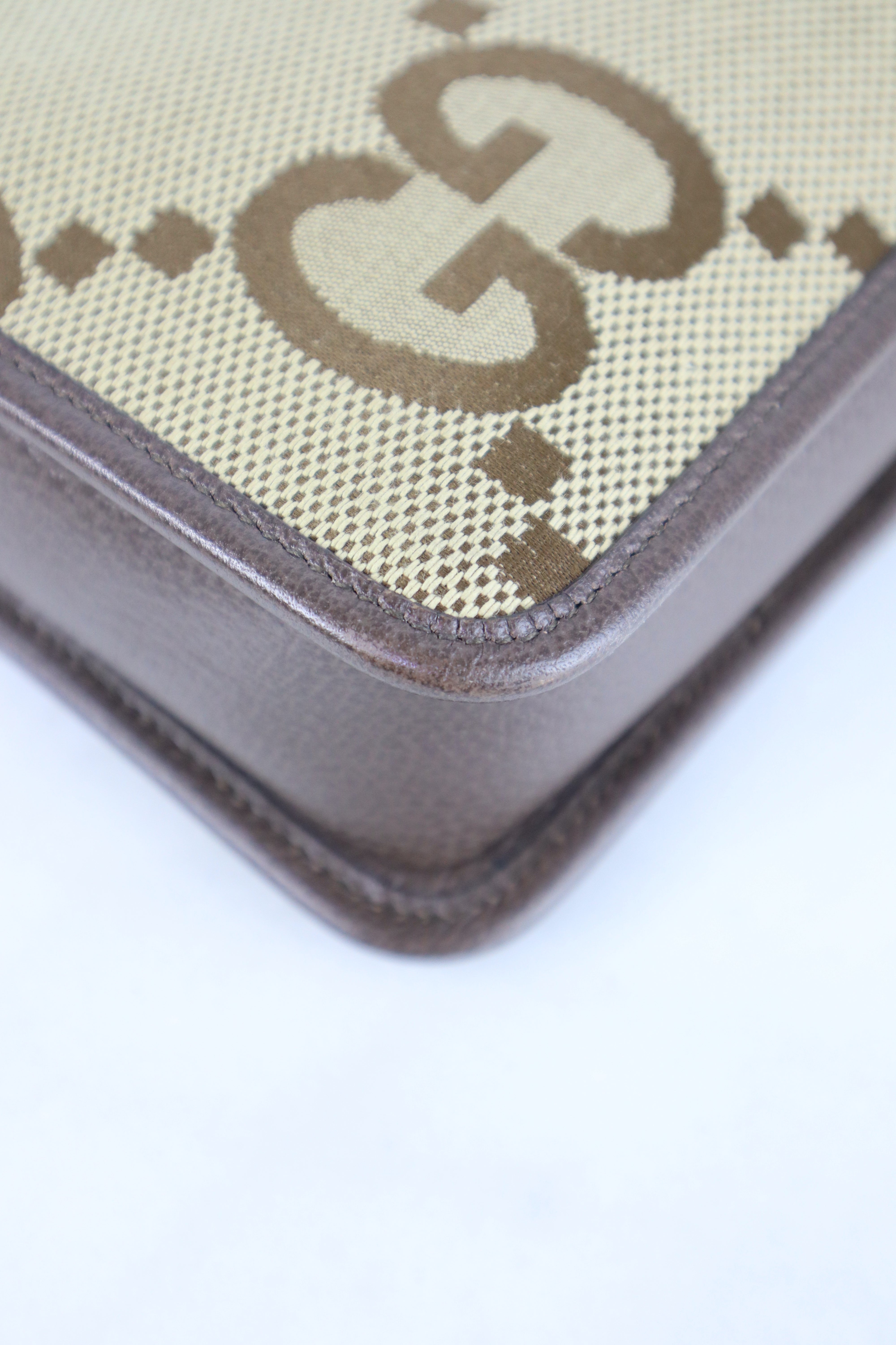 Gucci Ebony Jumbo GG Cross Zip Camera Bag