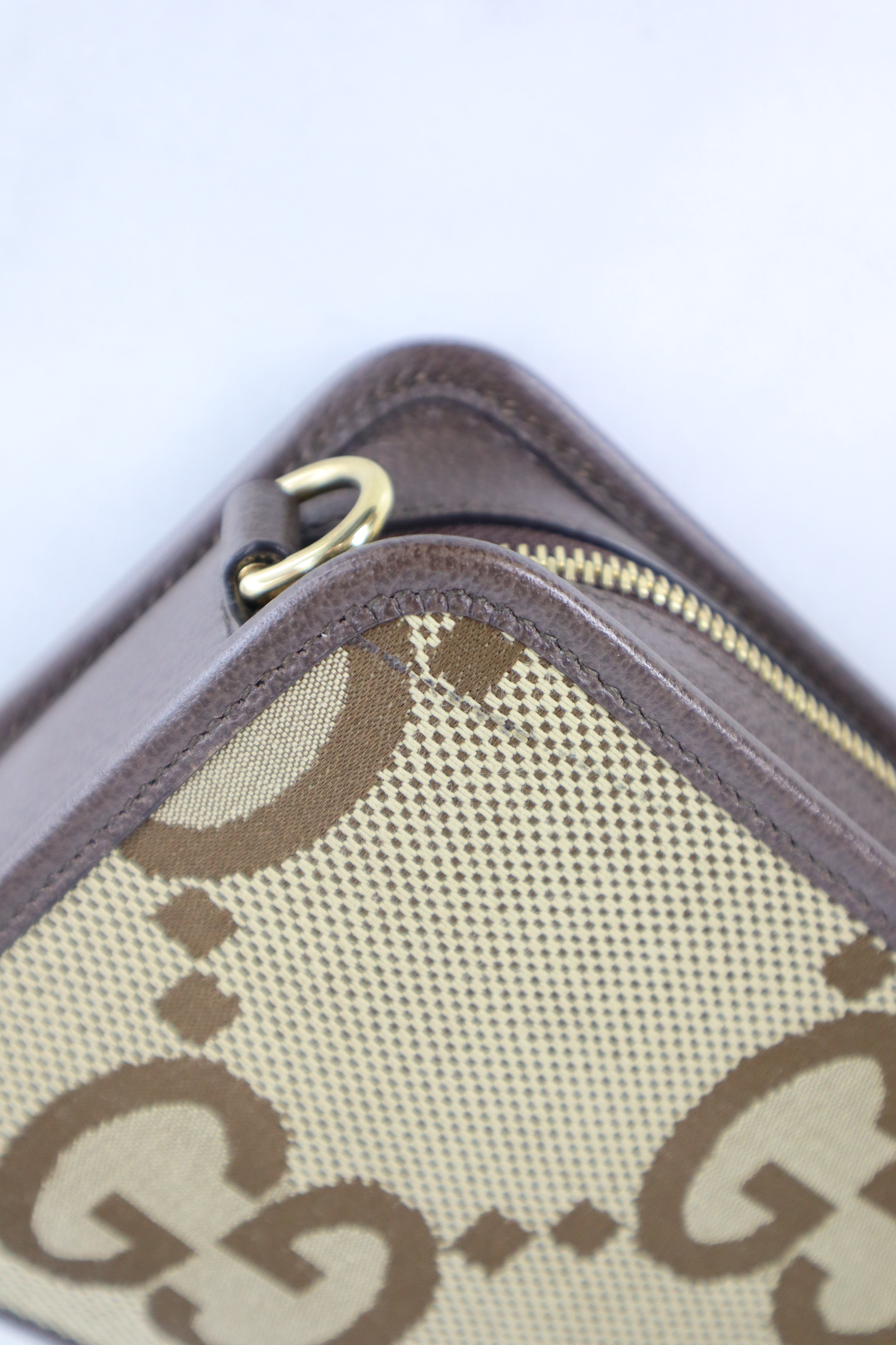 Gucci Ebony Jumbo GG Cross Zip Camera Bag