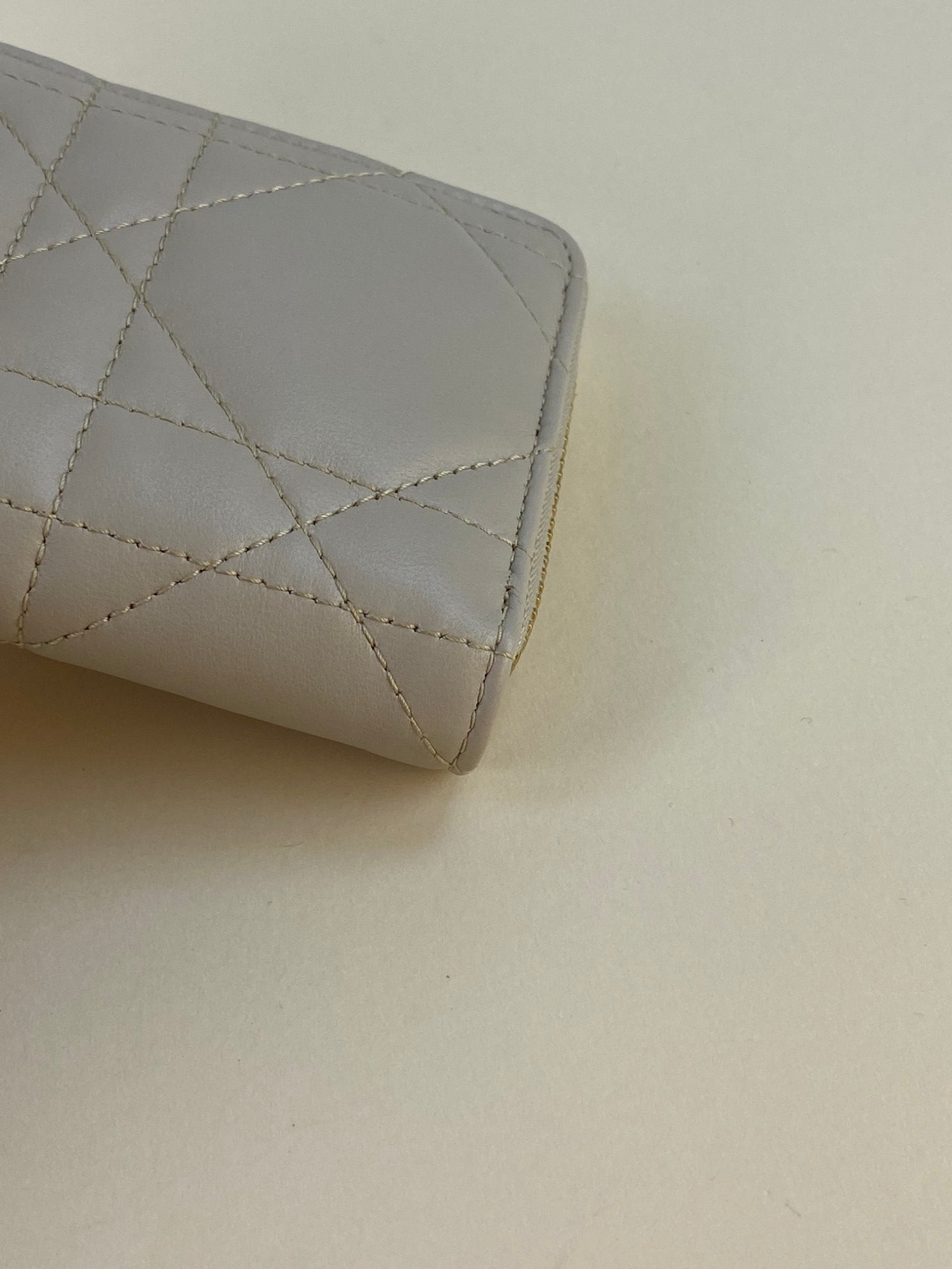 Christian Dior Beige Miss Caro Voyageur Slim Wallet