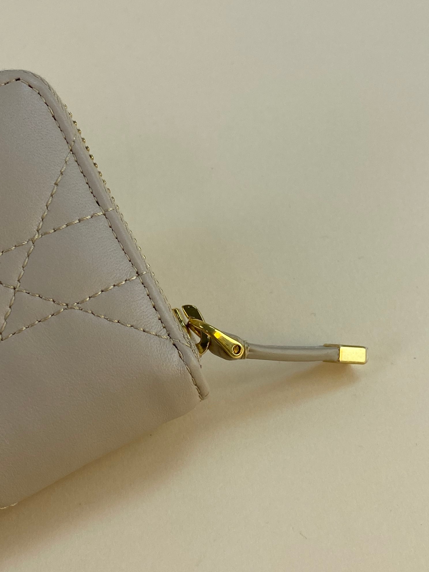 Christian Dior Beige Miss Caro Voyageur Slim Wallet