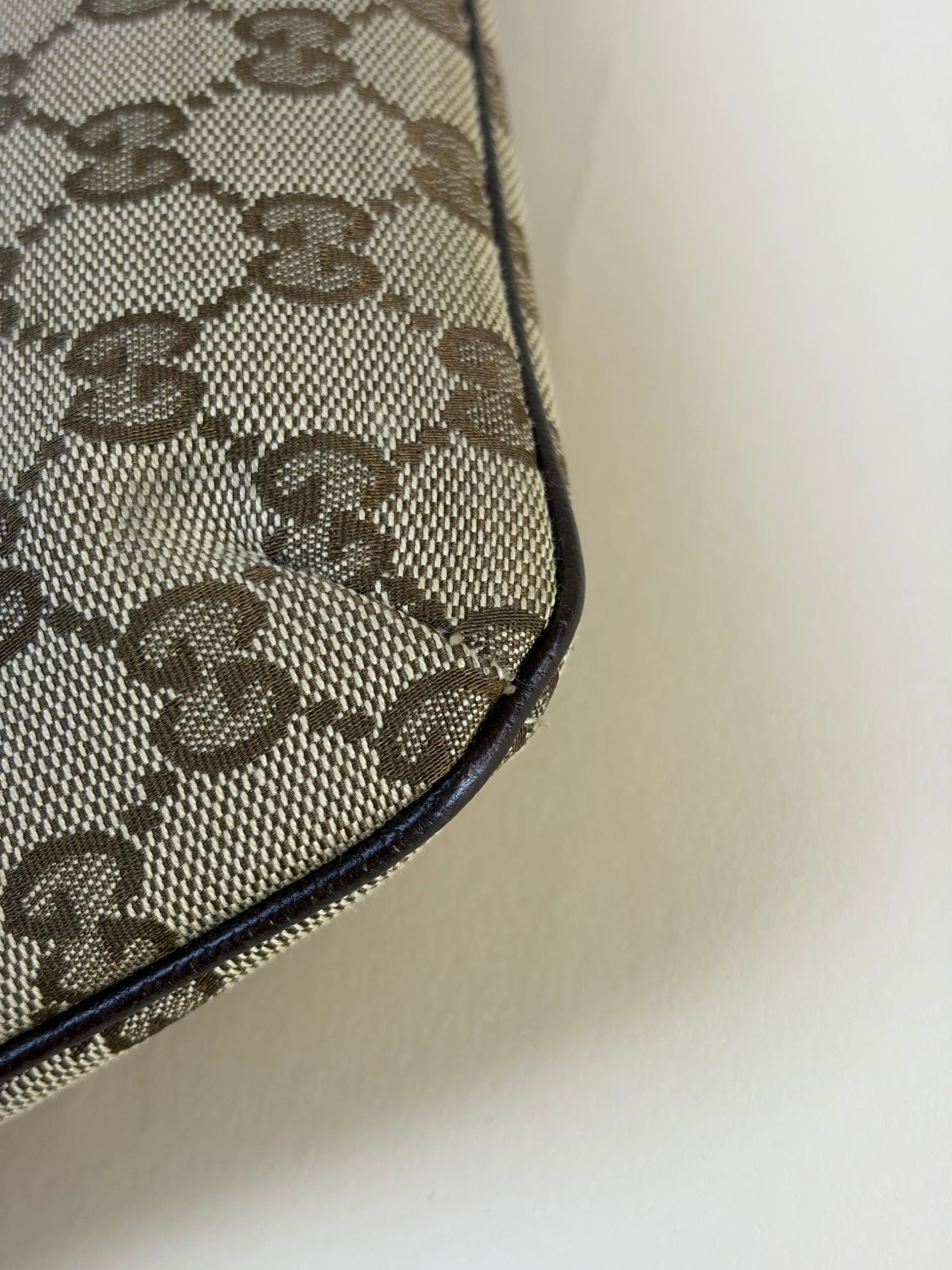 Gucci Bicolor GG Monogram Boat Pouch Bag