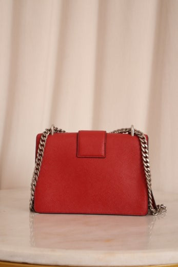 Prada Red Pattina Shoulder Bag-handbag-Prada-The Closet Egypt
