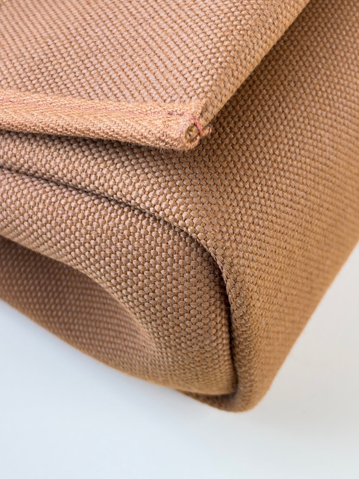 Hermes gold/fauve canvas Vache hunter leather herbag zip20mini bag