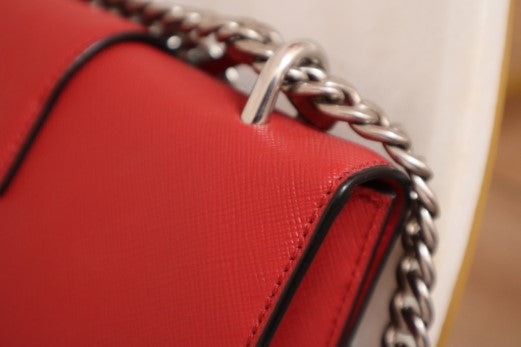 Prada Red Pattina Shoulder Bag-handbag-Prada-The Closet Egypt