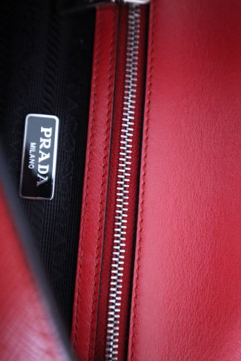 Prada Red Pattina Shoulder Bag-handbag-Prada-The Closet Egypt