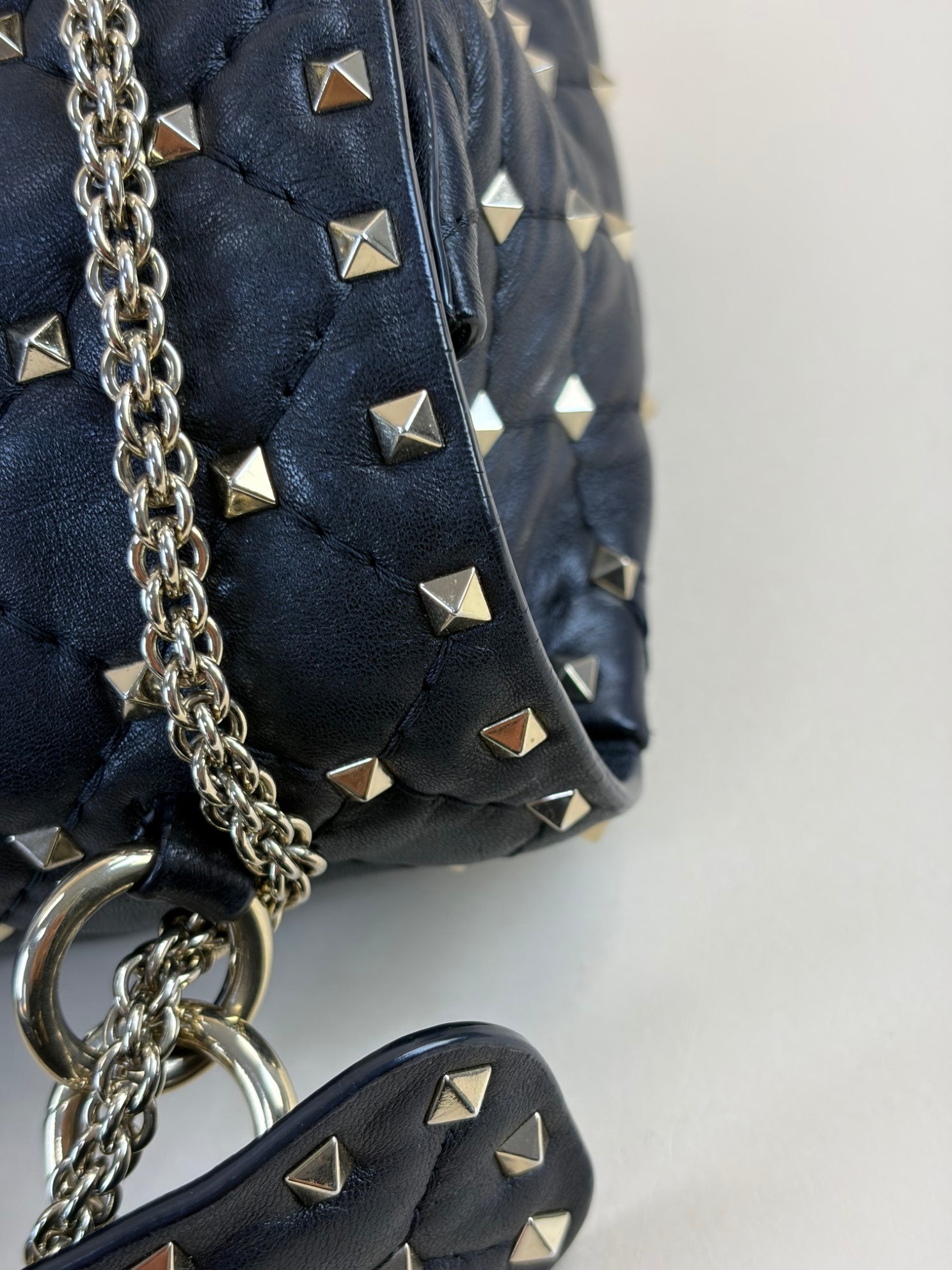 Valentino black quilted Nappa leather rock stud spike large