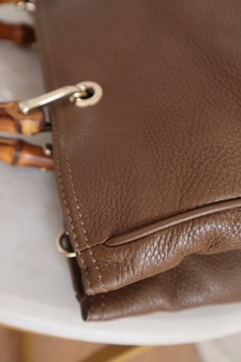 Gucci Brown Bamboo Shopper Tote Bag-handbag-Gucci-The Closet Egypt