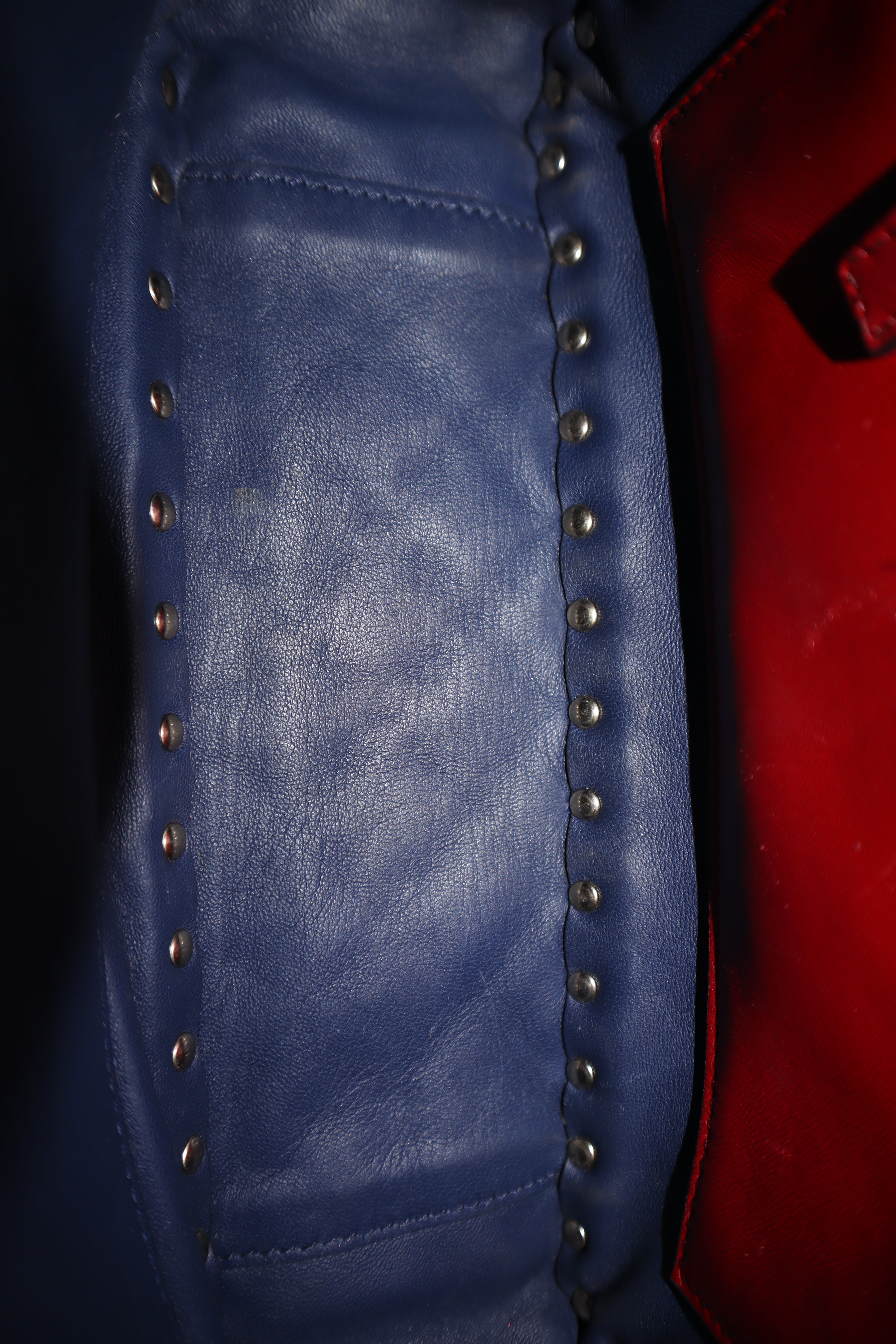 Valentino Navy Blue Medium Rockstud Spike Top Handle Bag