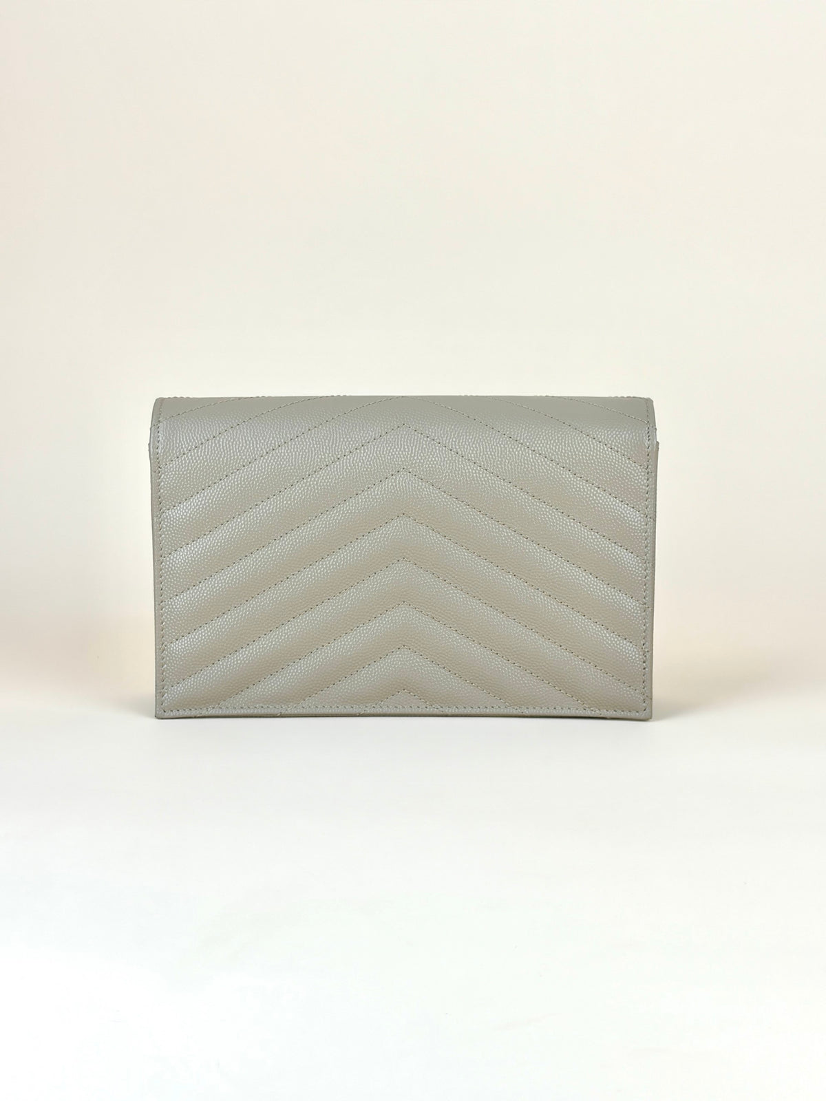 YSL dark beige grain de Poudre leather Cassandre envelope