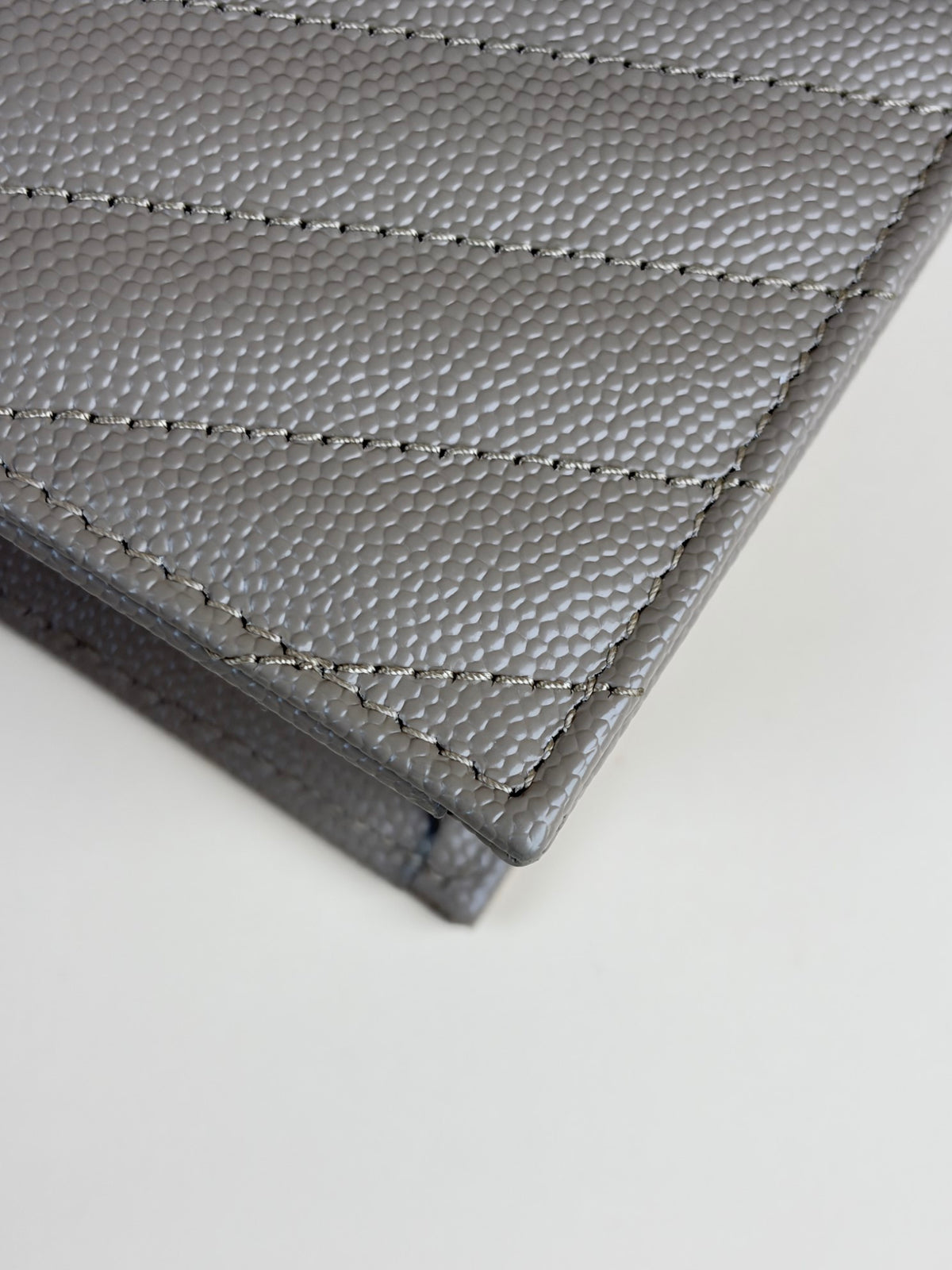 YSL dark beige grain de Poudre leather Cassandre envelope