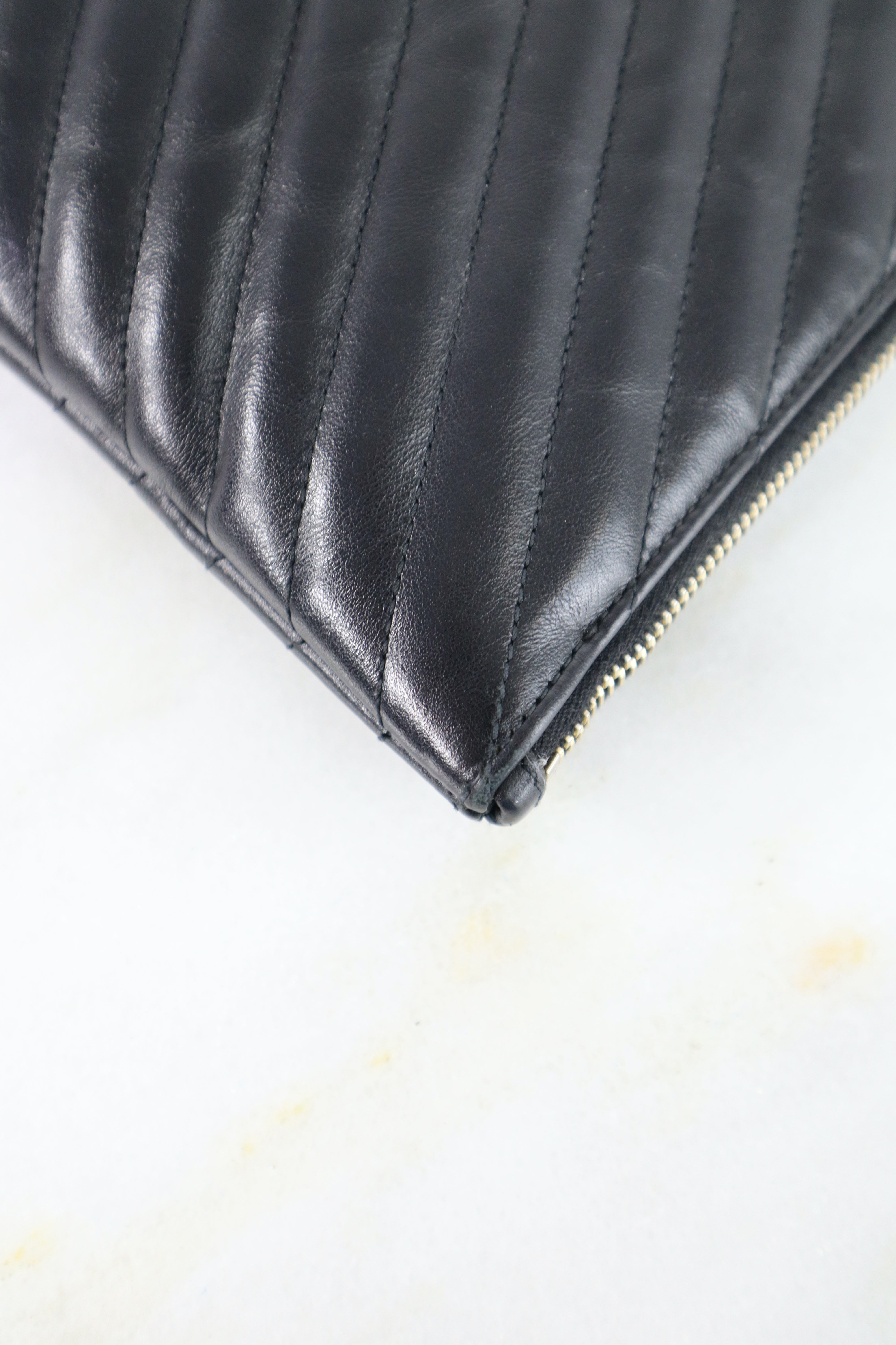 YSL Black Cassandre Classic Tablet Clutch