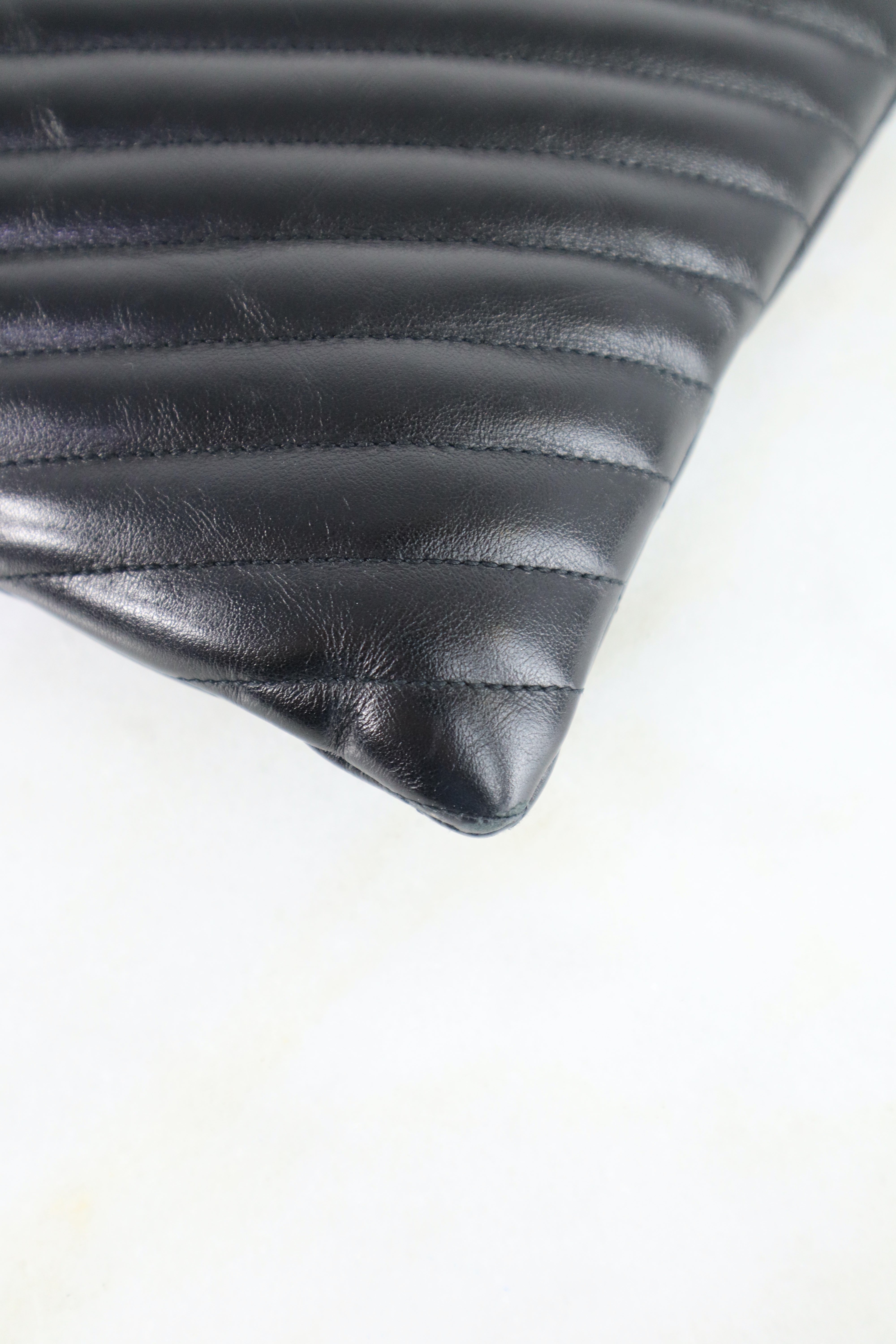 YSL Black Cassandre Classic Tablet Clutch