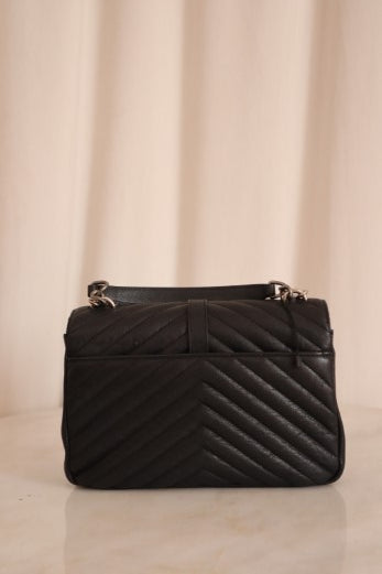 YSL Black College Medium Top Handle Crossbody Bag-handbag-YSL-The Closet Egypt