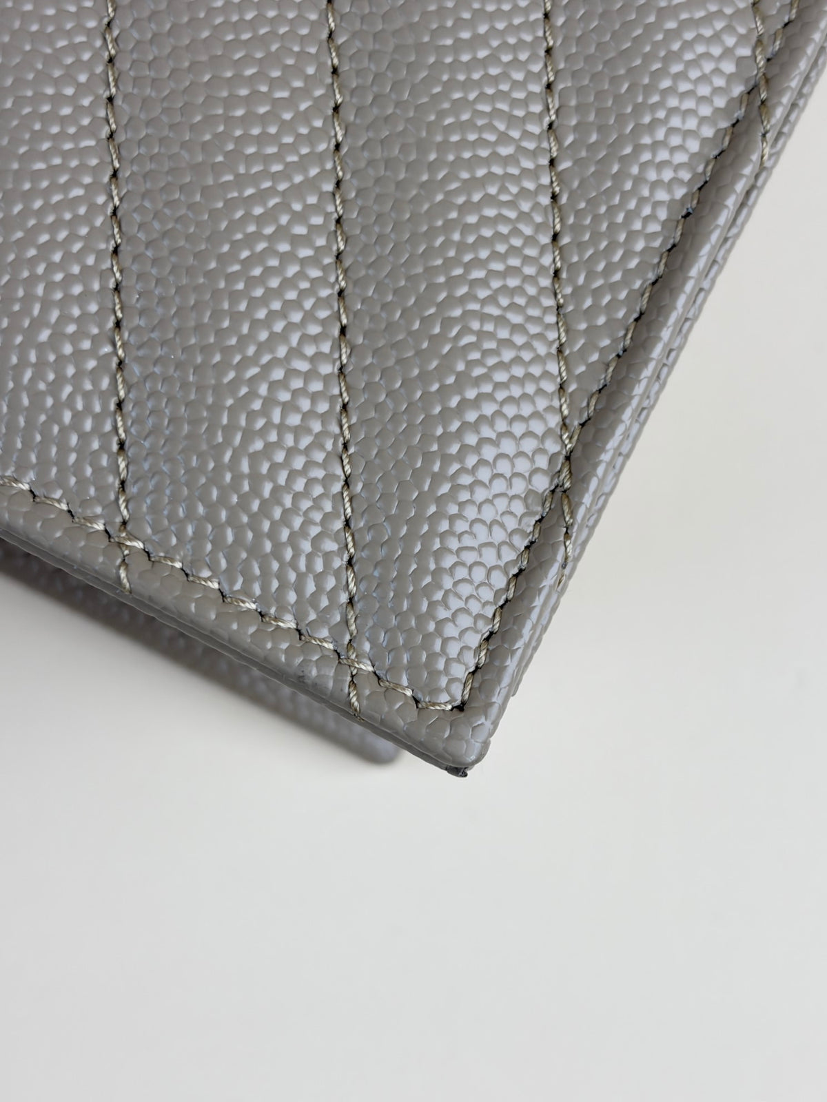 YSL dark beige grain de Poudre leather Cassandre envelope