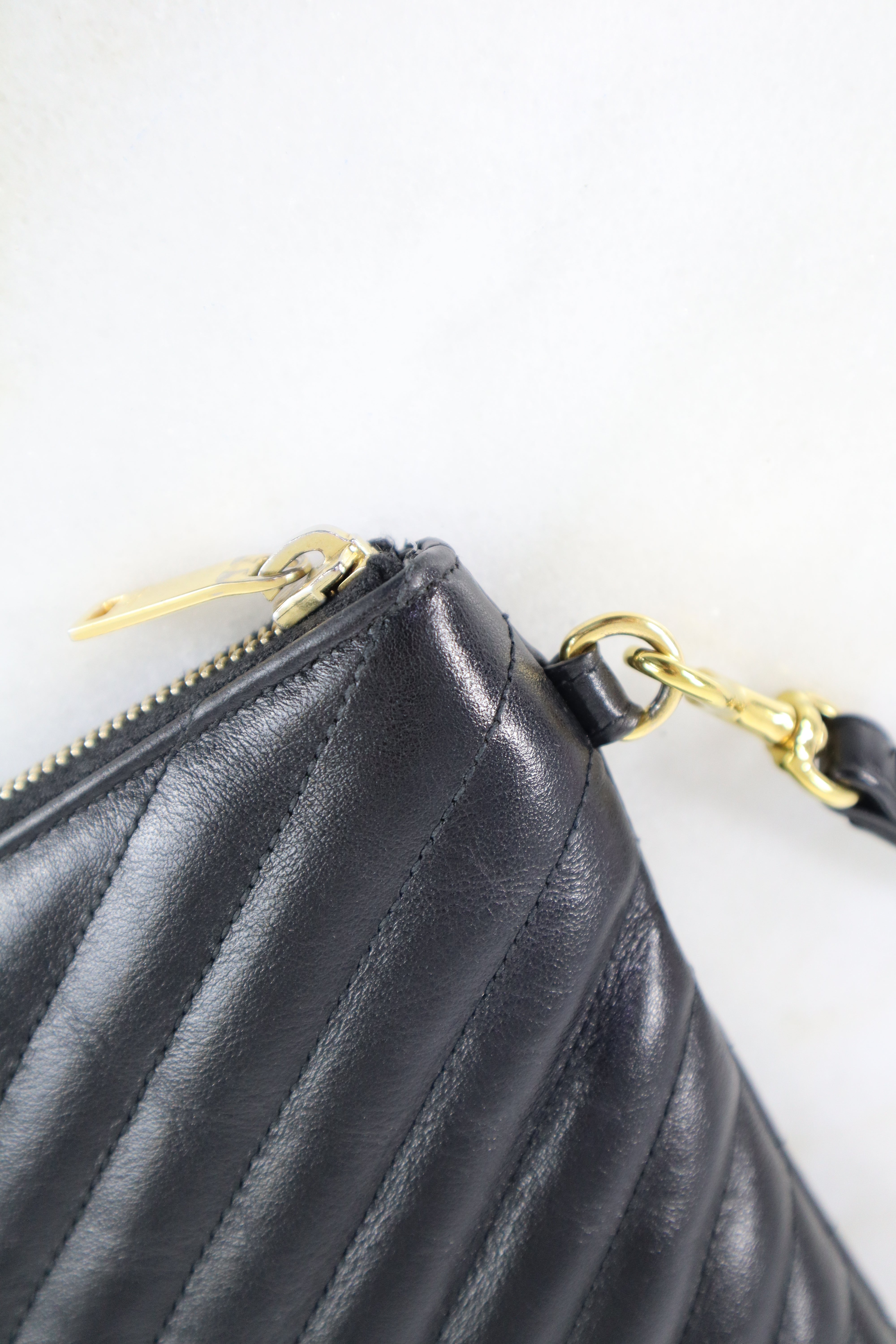 YSL Black Cassandre Classic Tablet Clutch