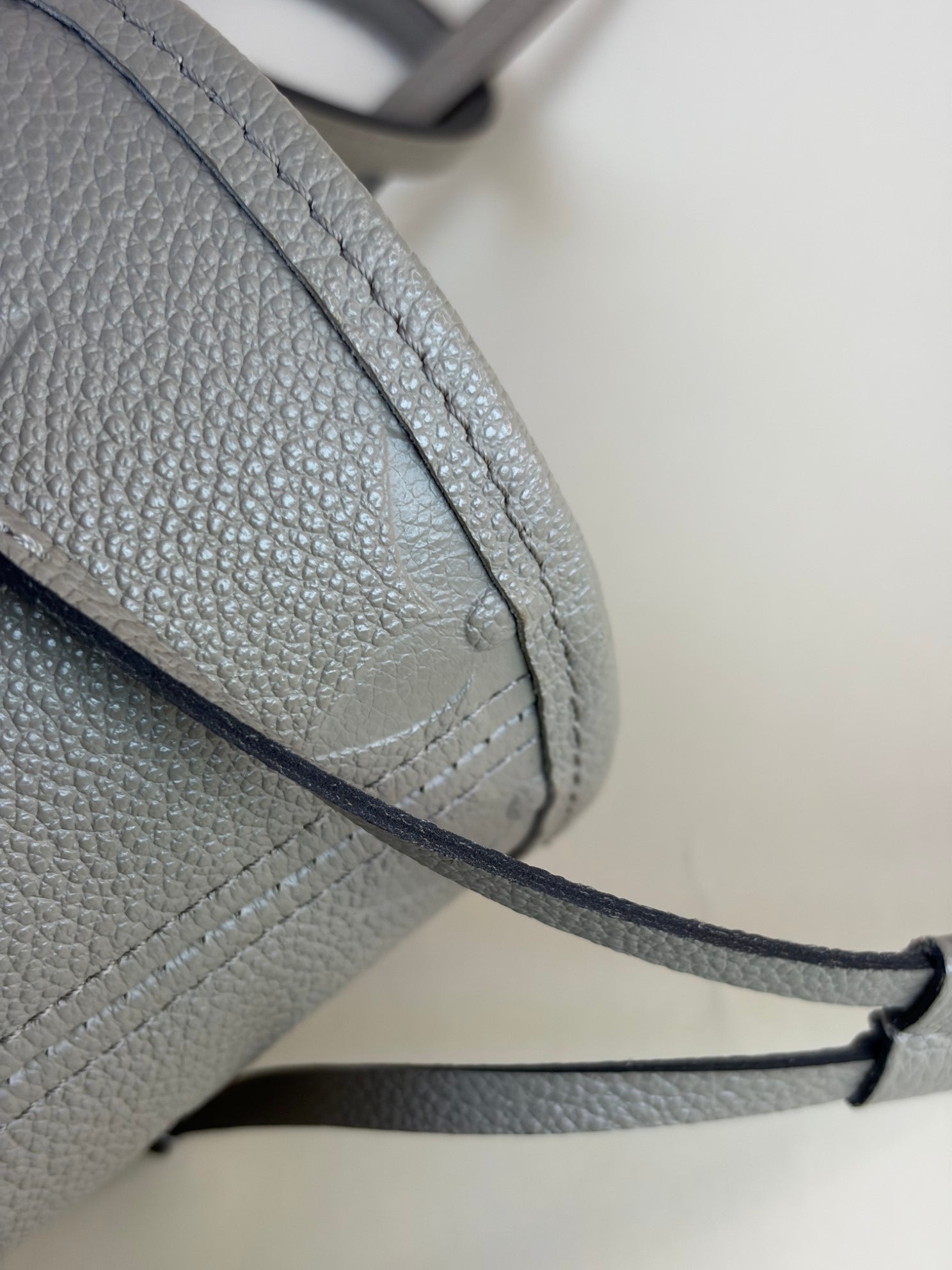 Louis Vuitton Turtledove Monogram Empreinte Neverfull MM Tote Bag with Pouch