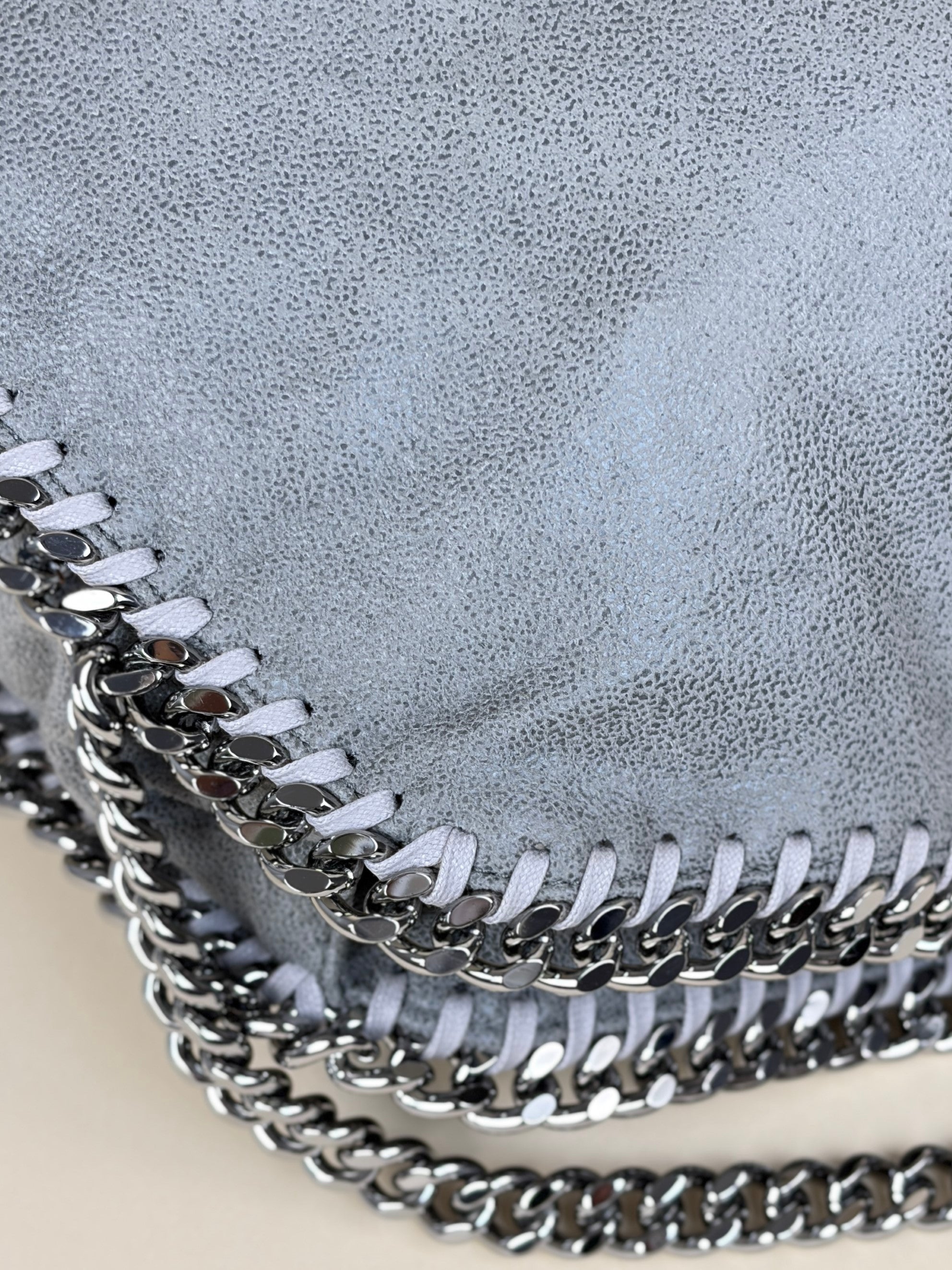 Stella Mccartney Grey Falabella Fold Over Tote Bag