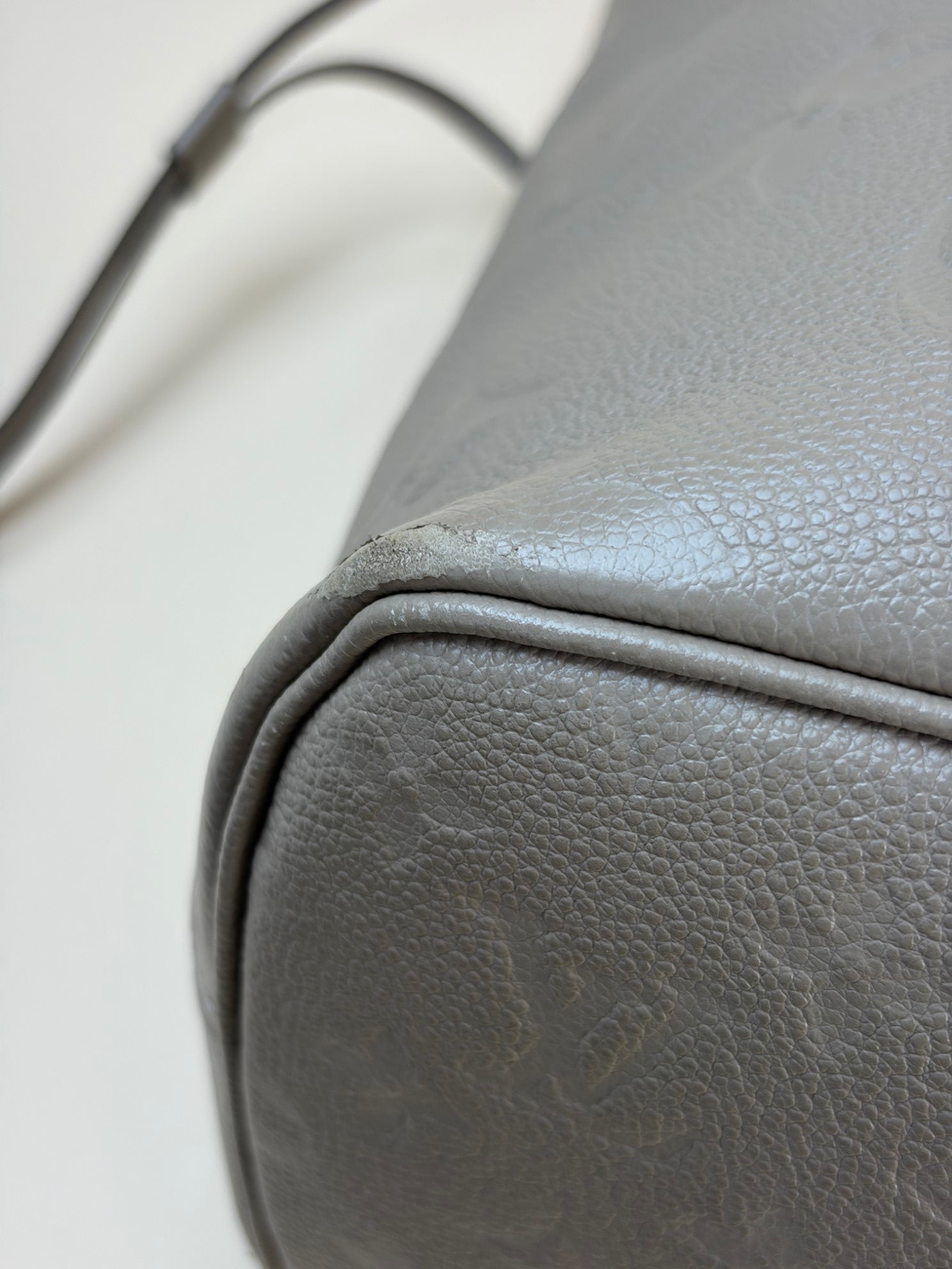 Louis Vuitton Turtledove Monogram Empreinte Neverfull MM Tote Bag with Pouch
