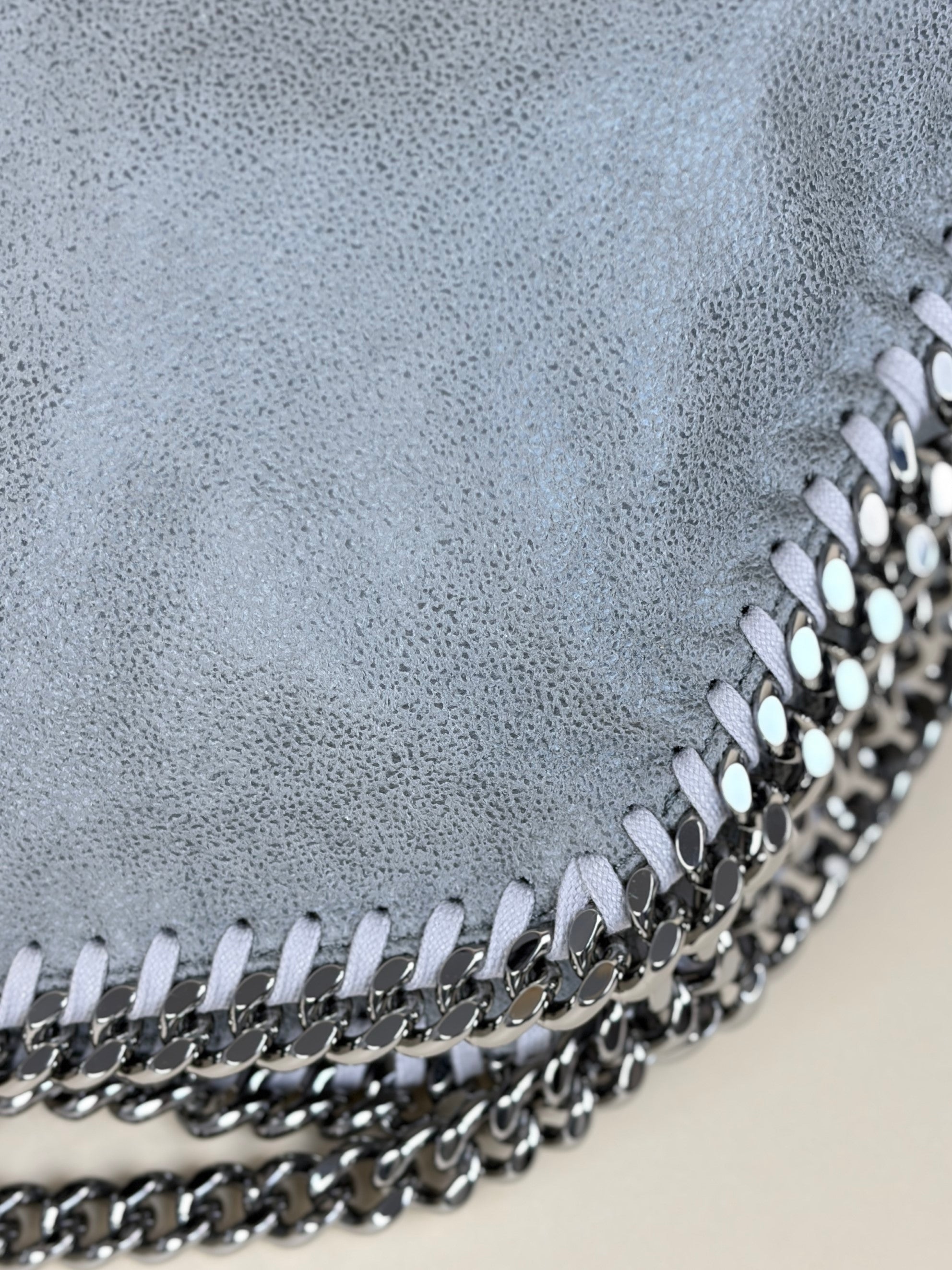Stella Mccartney Grey Falabella Fold Over Tote Bag