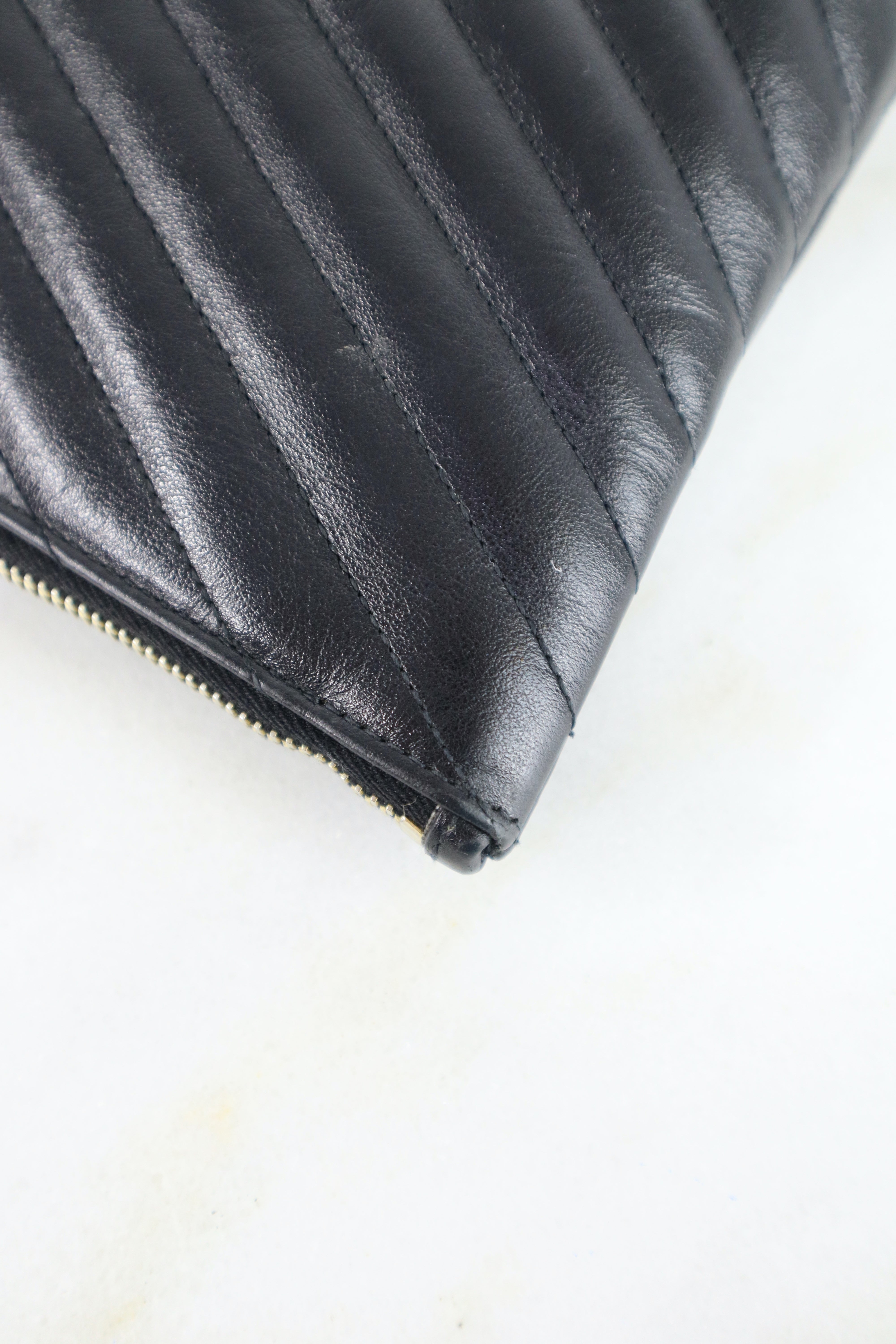 YSL Black Cassandre Classic Tablet Clutch