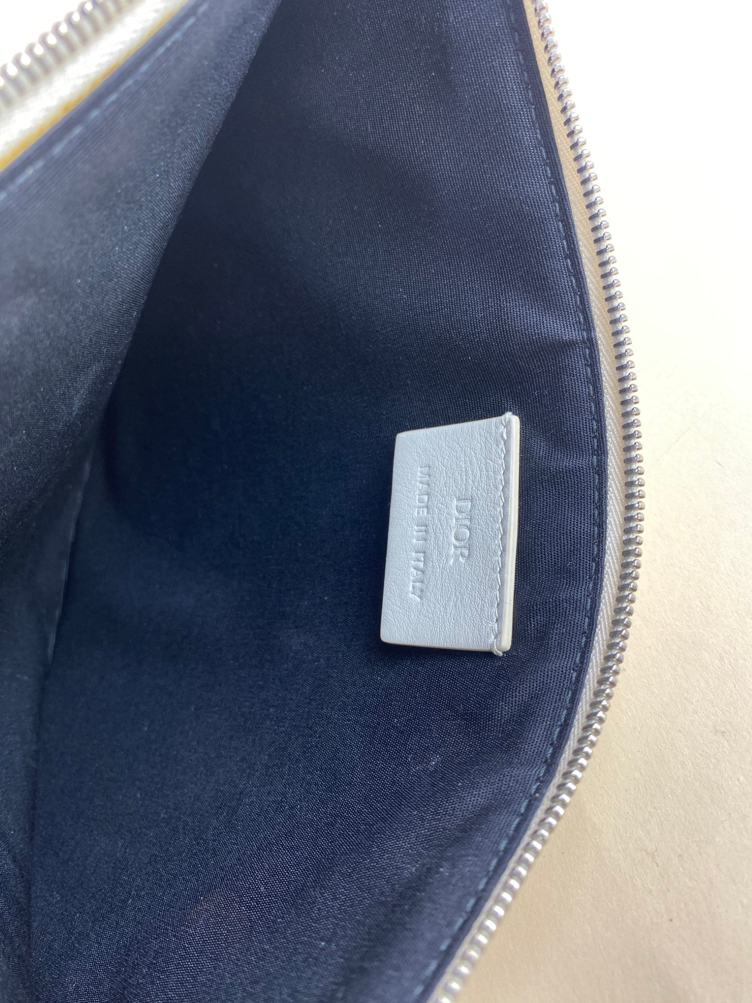 Dior off white leather clutch