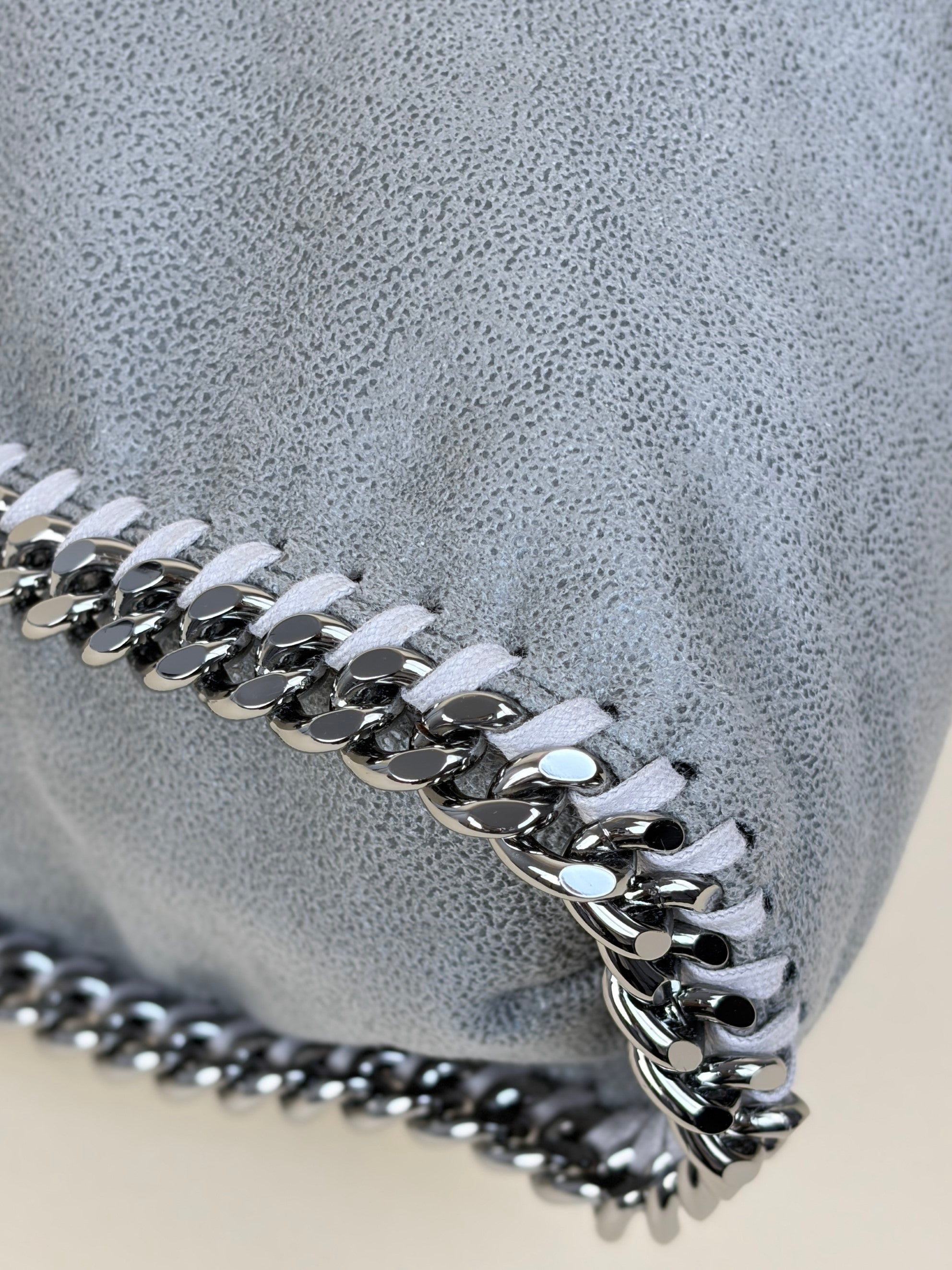 Stella Mccartney Grey Falabella Fold Over Tote Bag