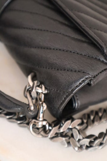 YSL Black College Medium Top Handle Crossbody Bag-handbag-YSL-The Closet Egypt