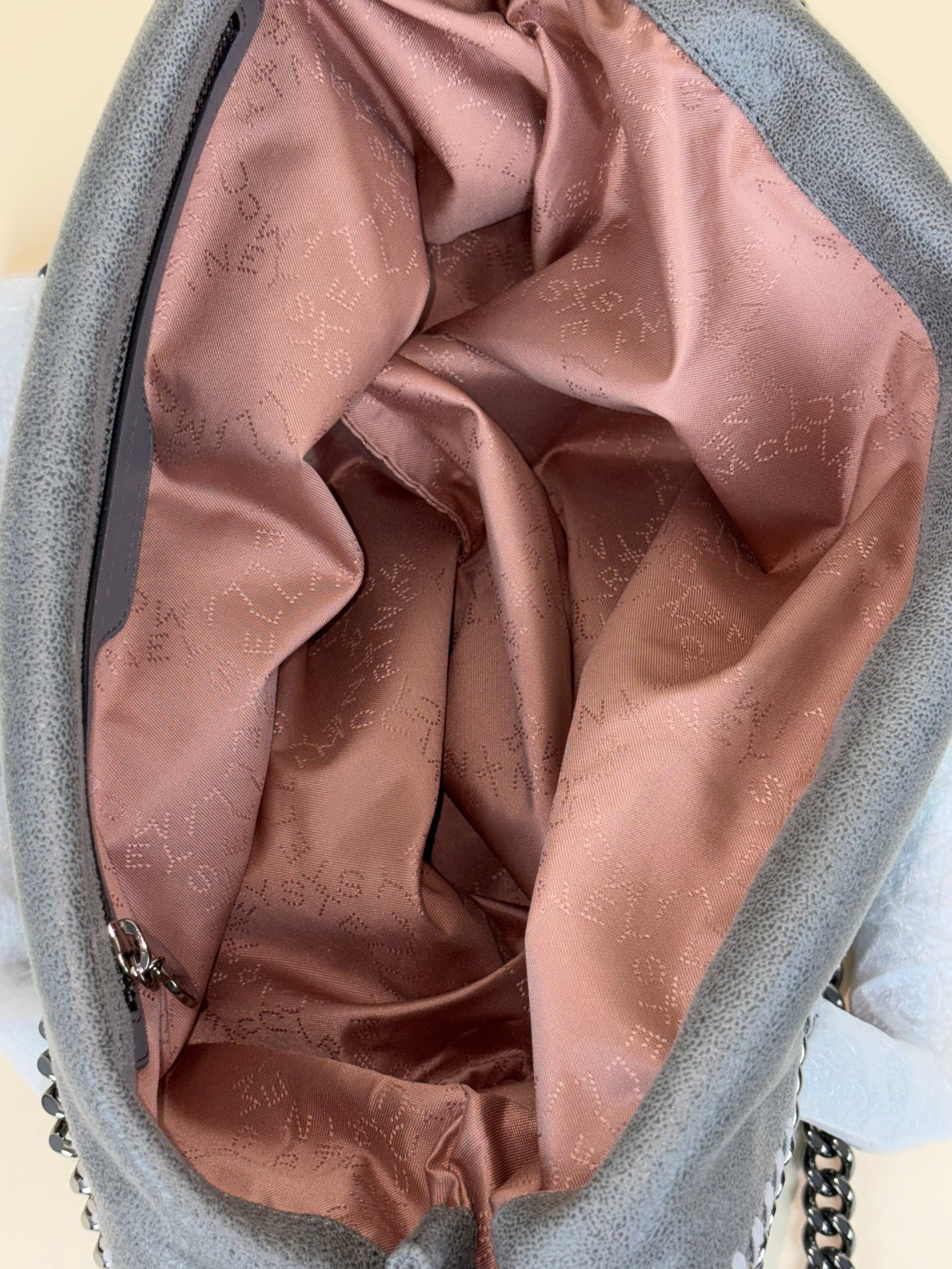 Stella Mccartney Grey Falabella Fold Over Tote Bag