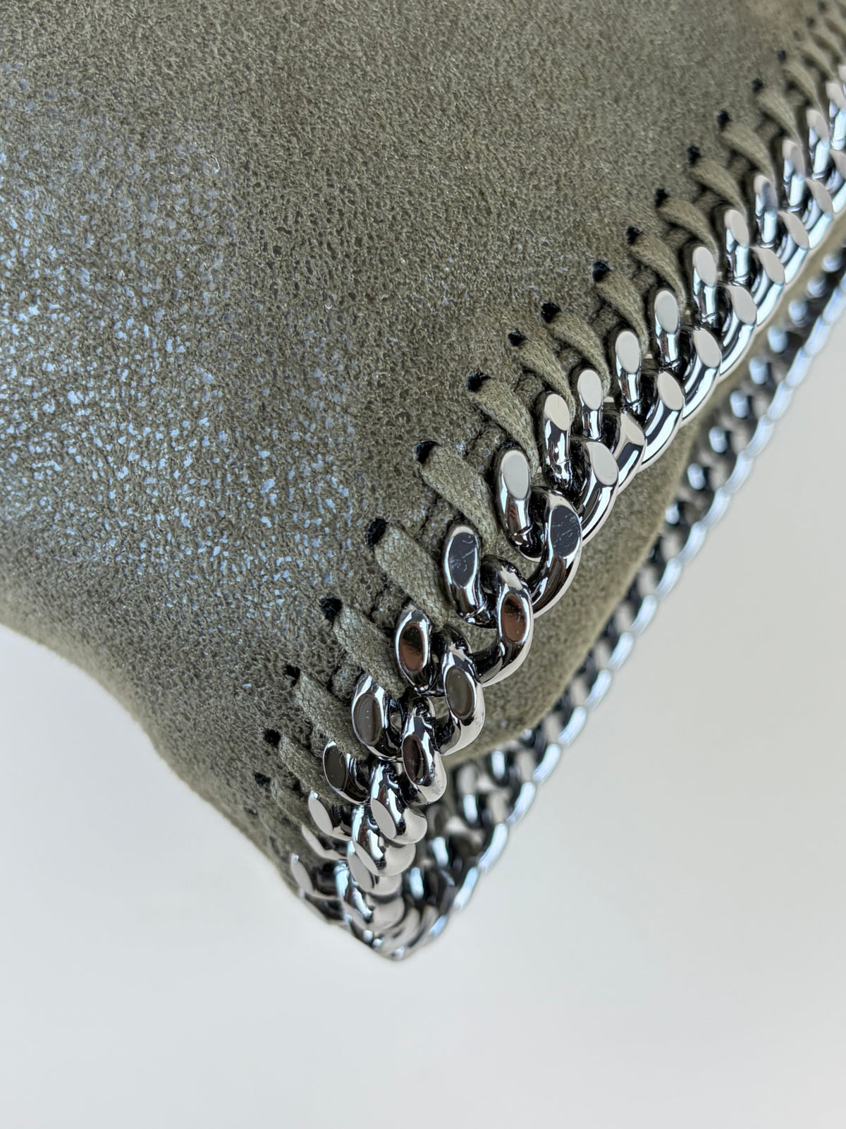 Stella McCartney black Falabella fold over silver Bag