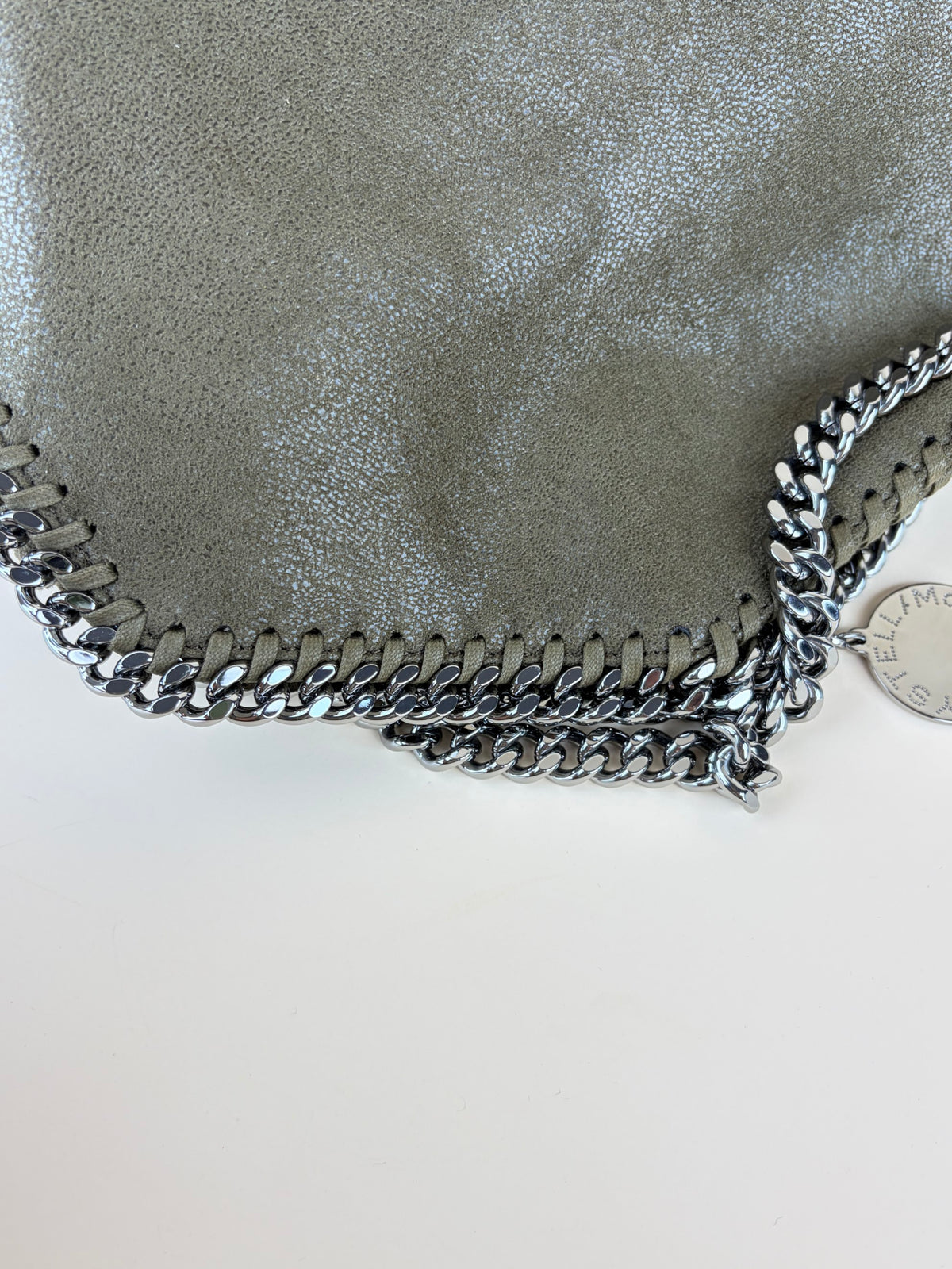 Stella McCartney black Falabella fold over silver Bag