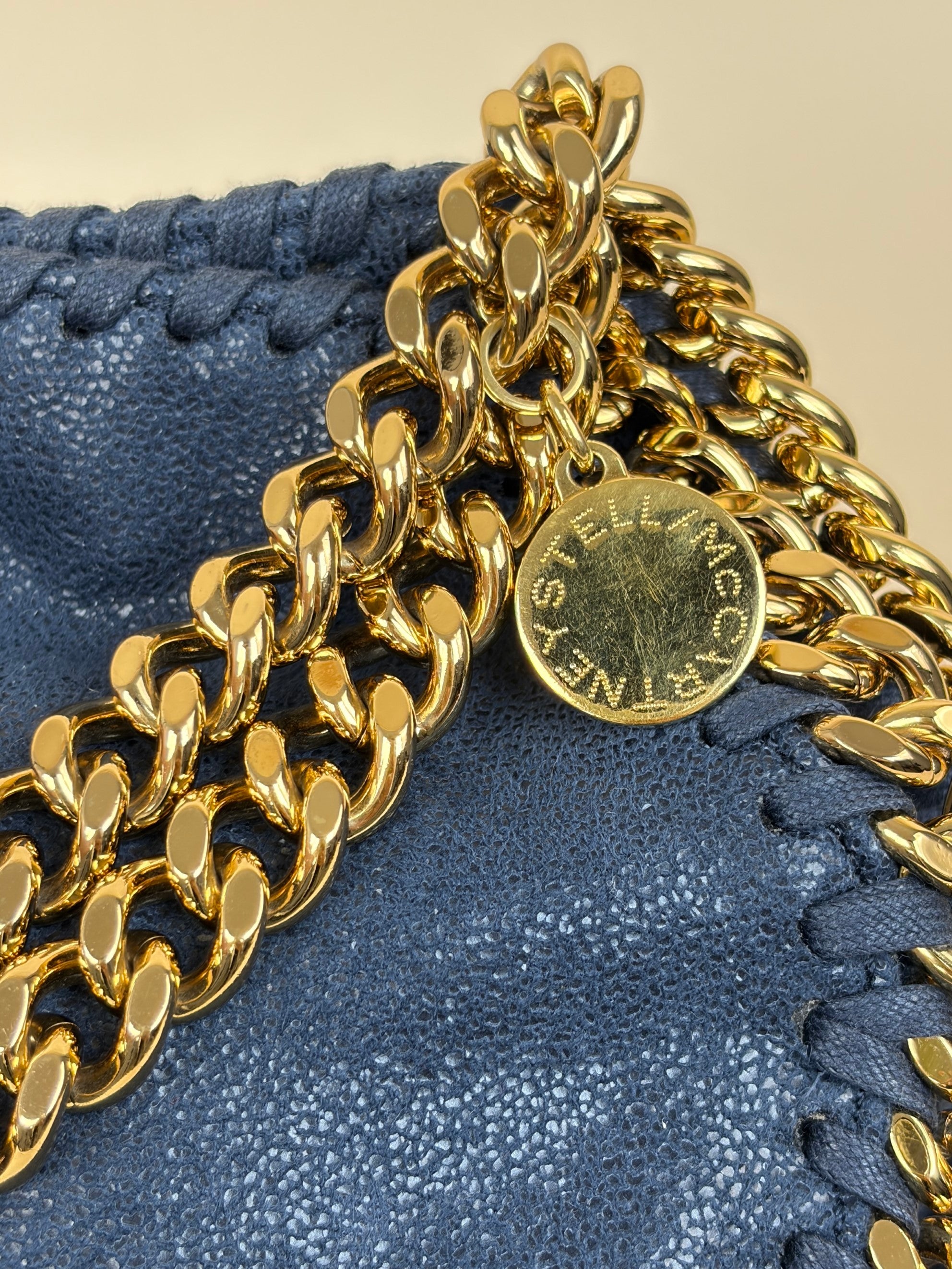 Stella Mccartney Dark Blue Mini Falabella Tote Bag