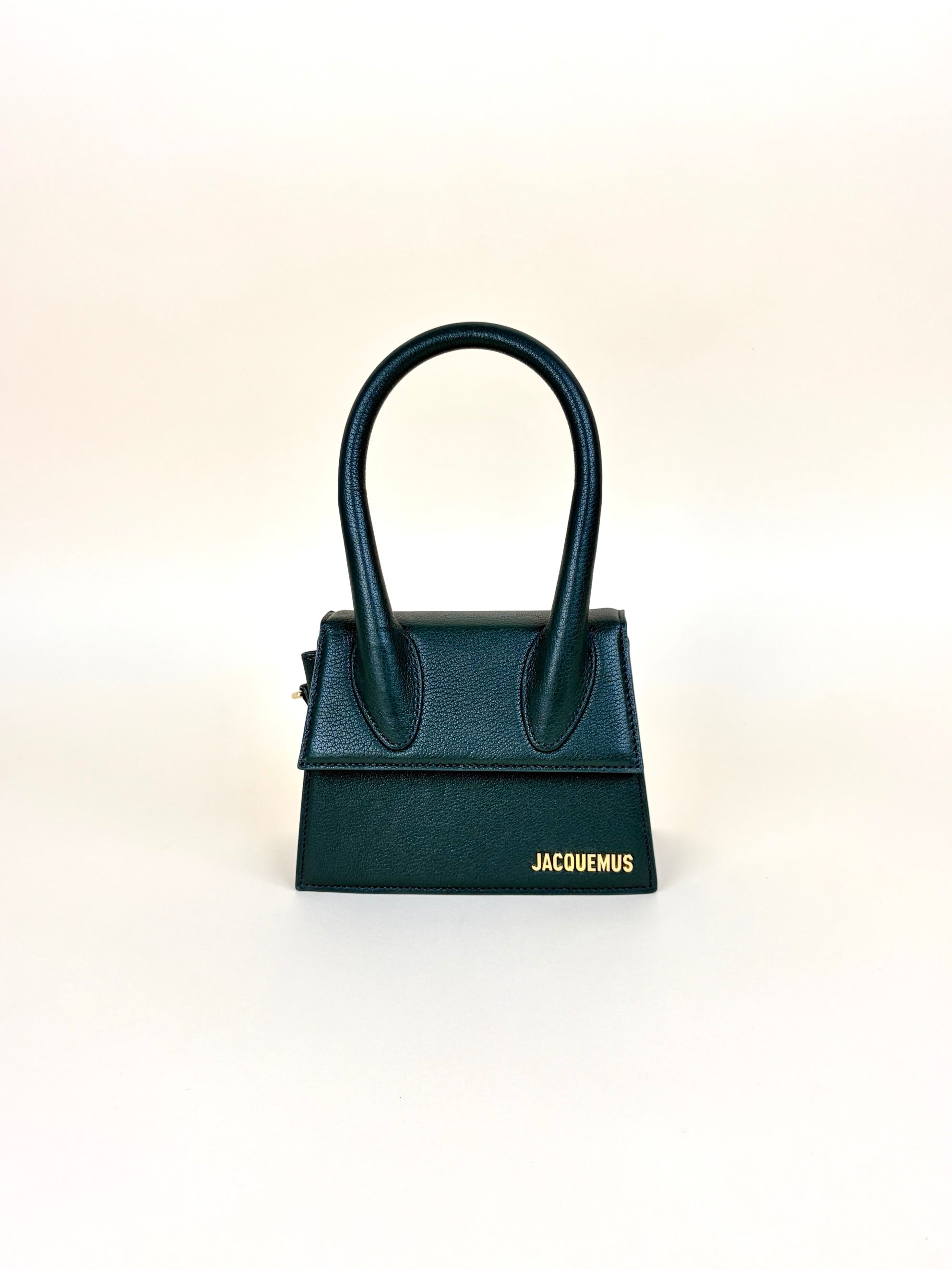 Jacquemus Dark Green Medium Le Chiquito Grand Hand Bag