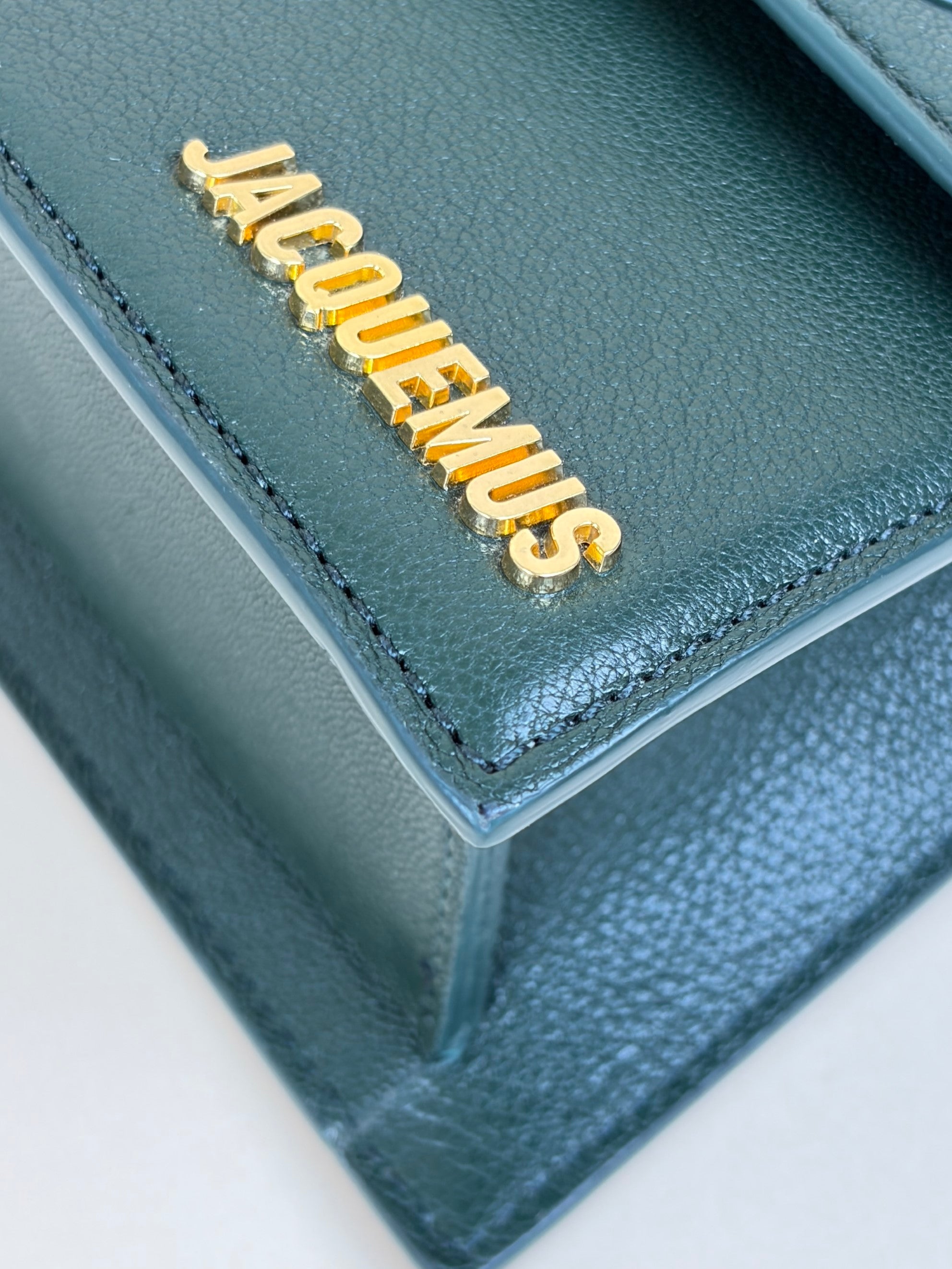 Jacquemus Dark Green Medium Le Chiquito Grand Hand Bag