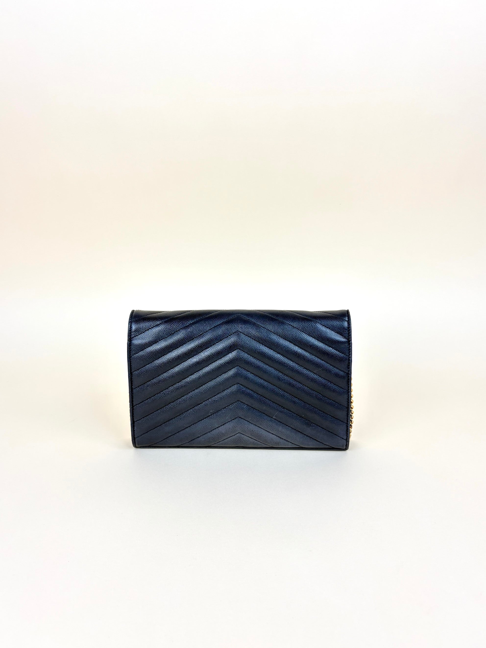 YSL Black Classic Cassandre Chain Wallet