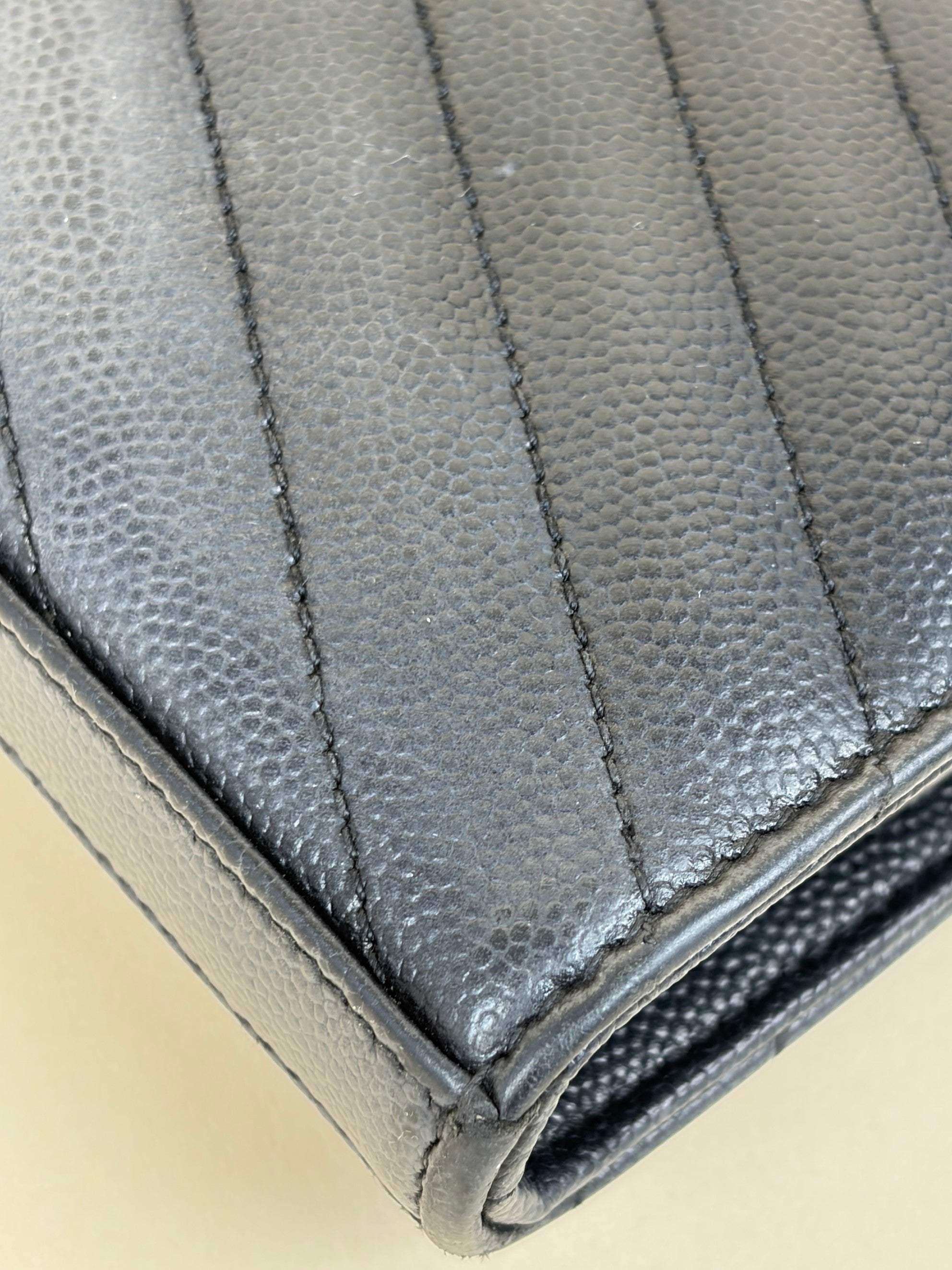 YSL Black Classic Cassandre Chain Wallet