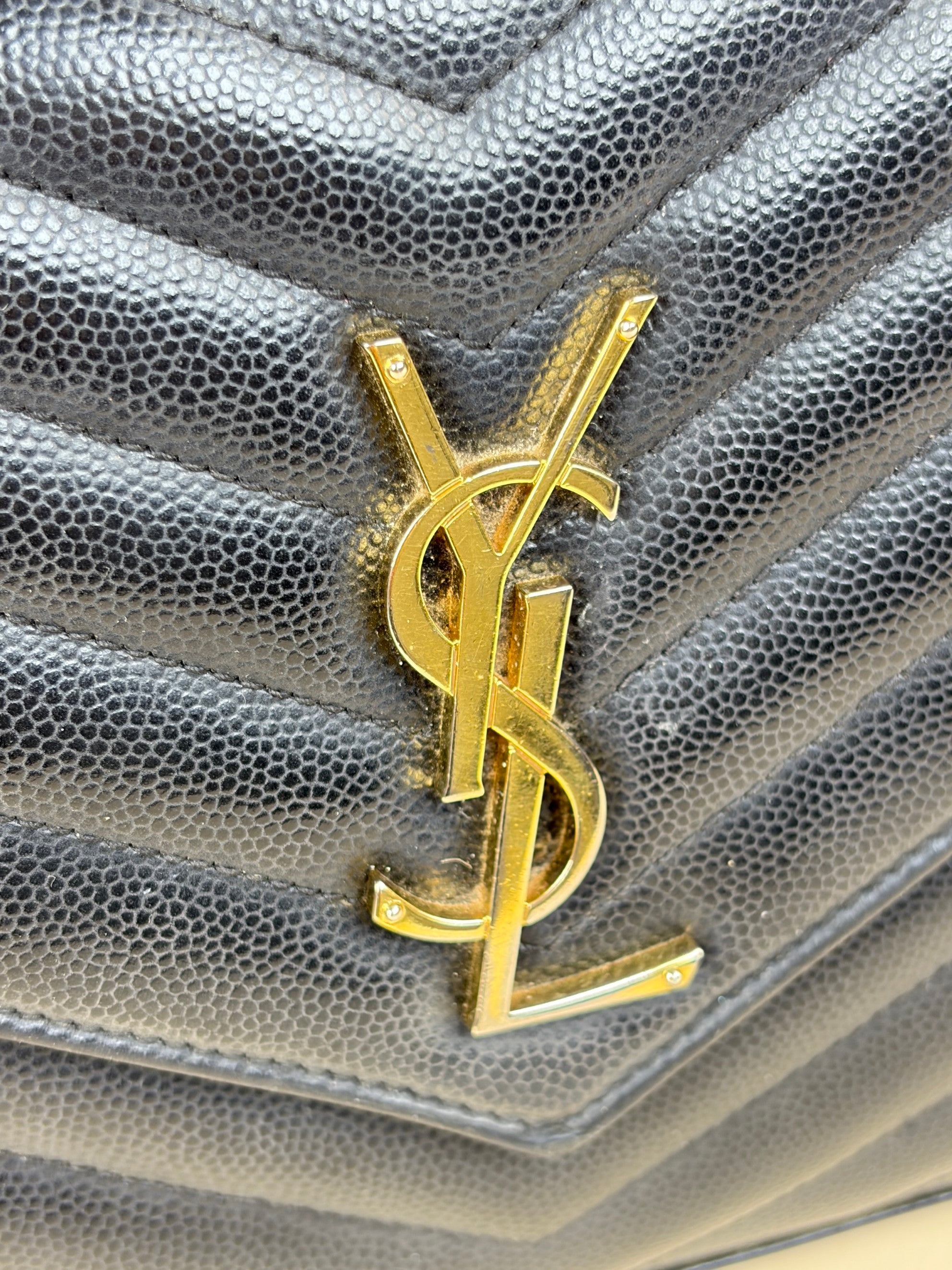 YSL Black Classic Cassandre Chain Wallet