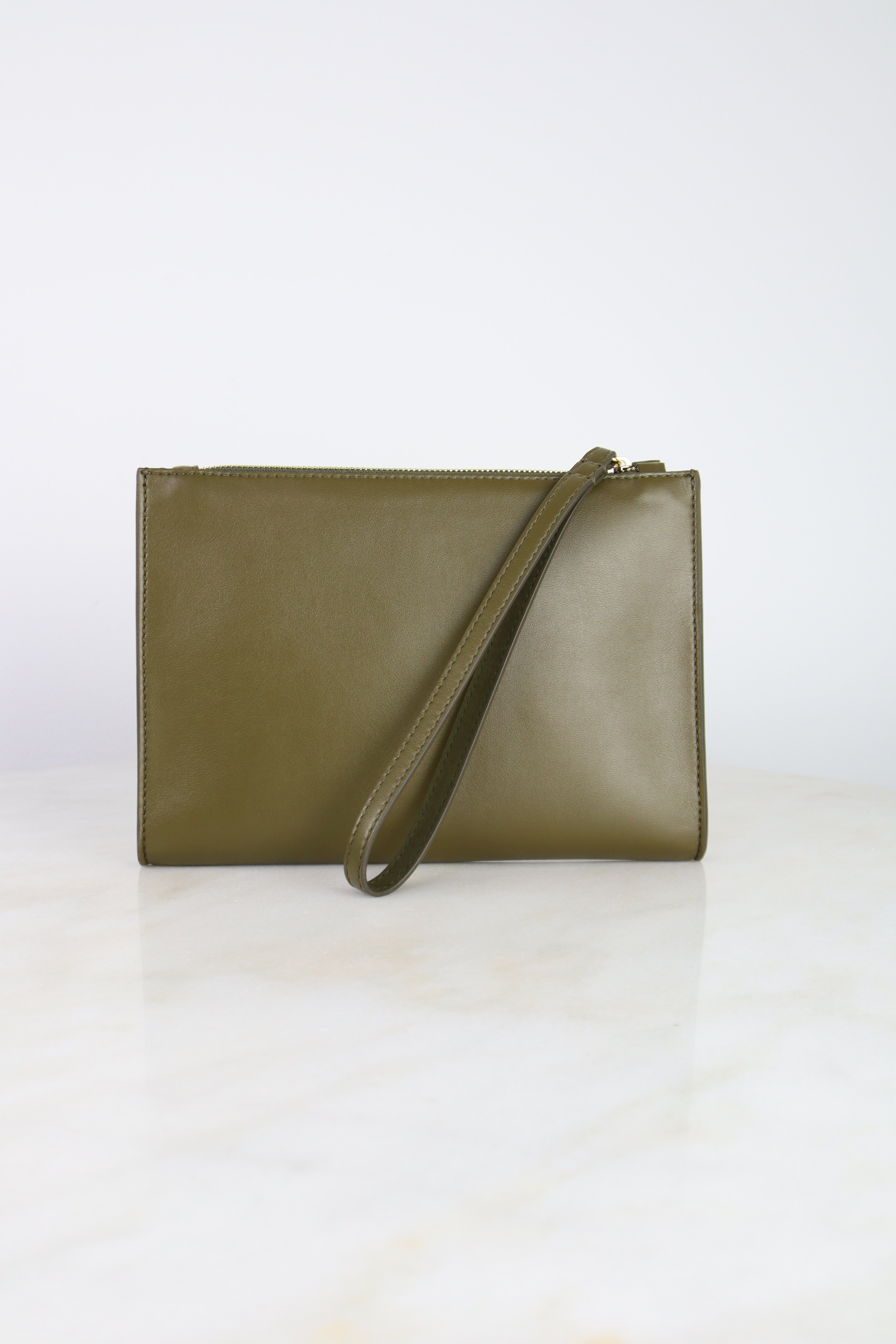 Stella Mccartney Olive Alter Nappa Perforated Logo Pouch